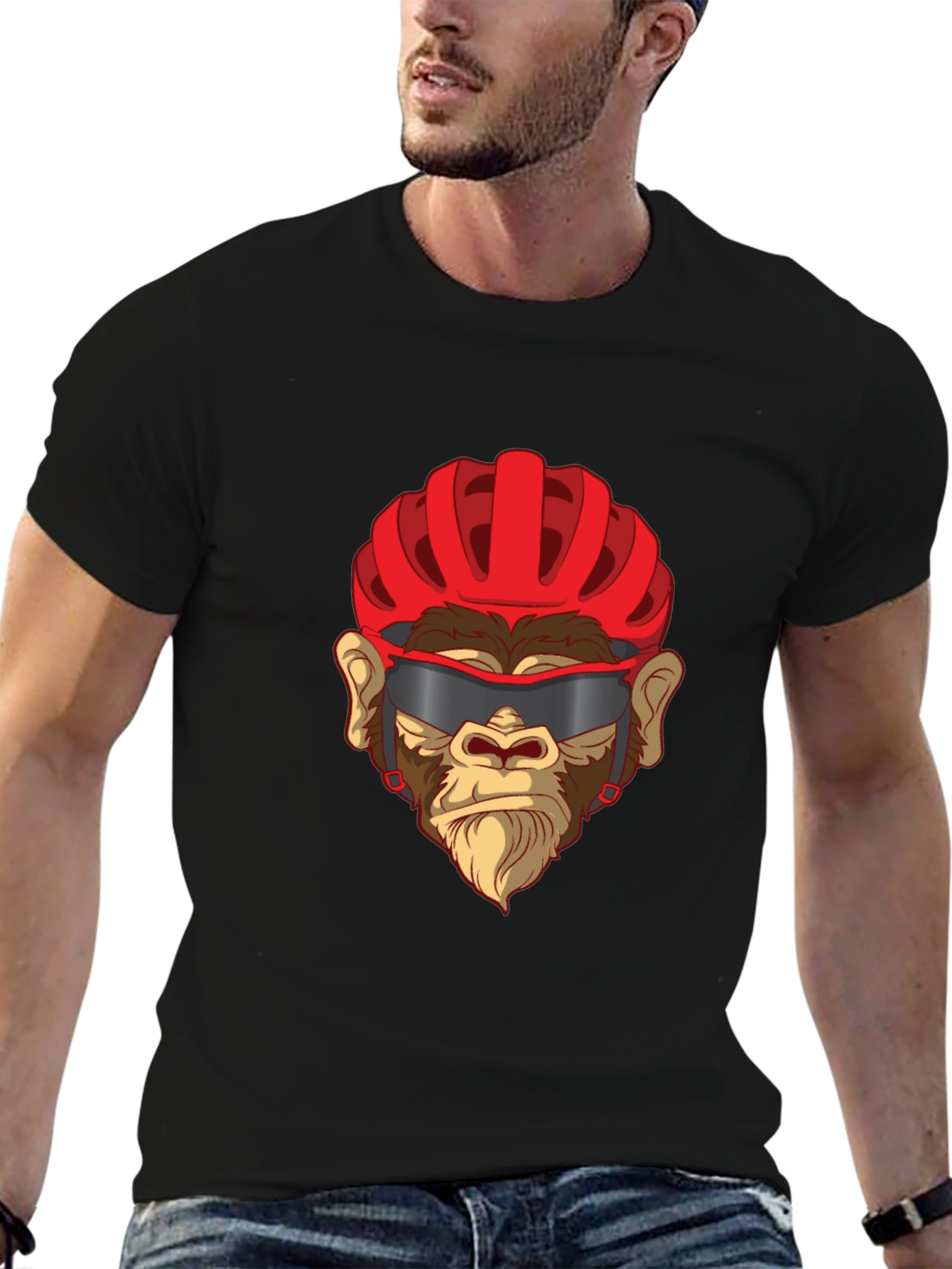 Cool Ape Cyclist Graphic T-Shirt