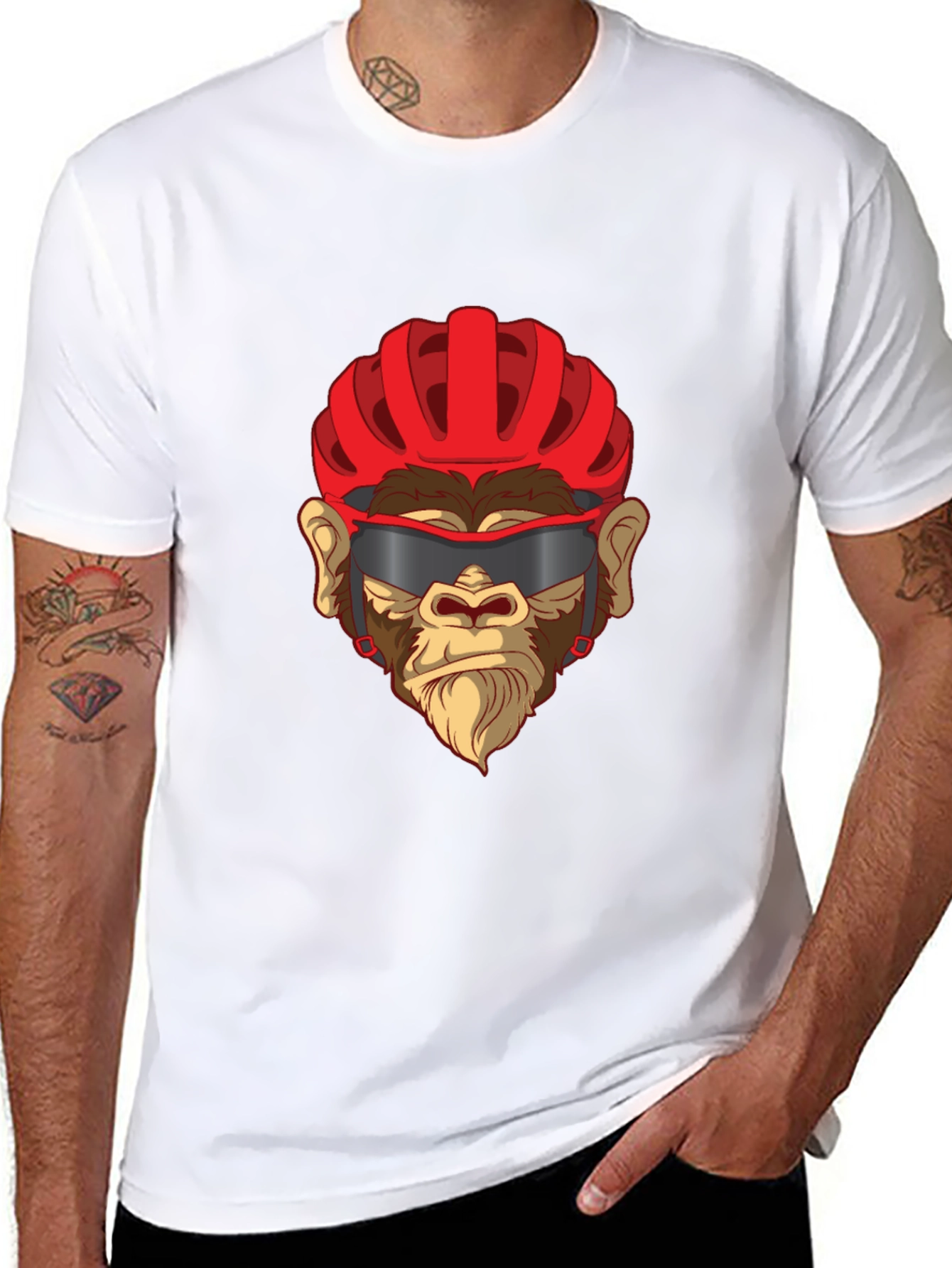 Cool Ape Cyclist Graphic T-Shirt