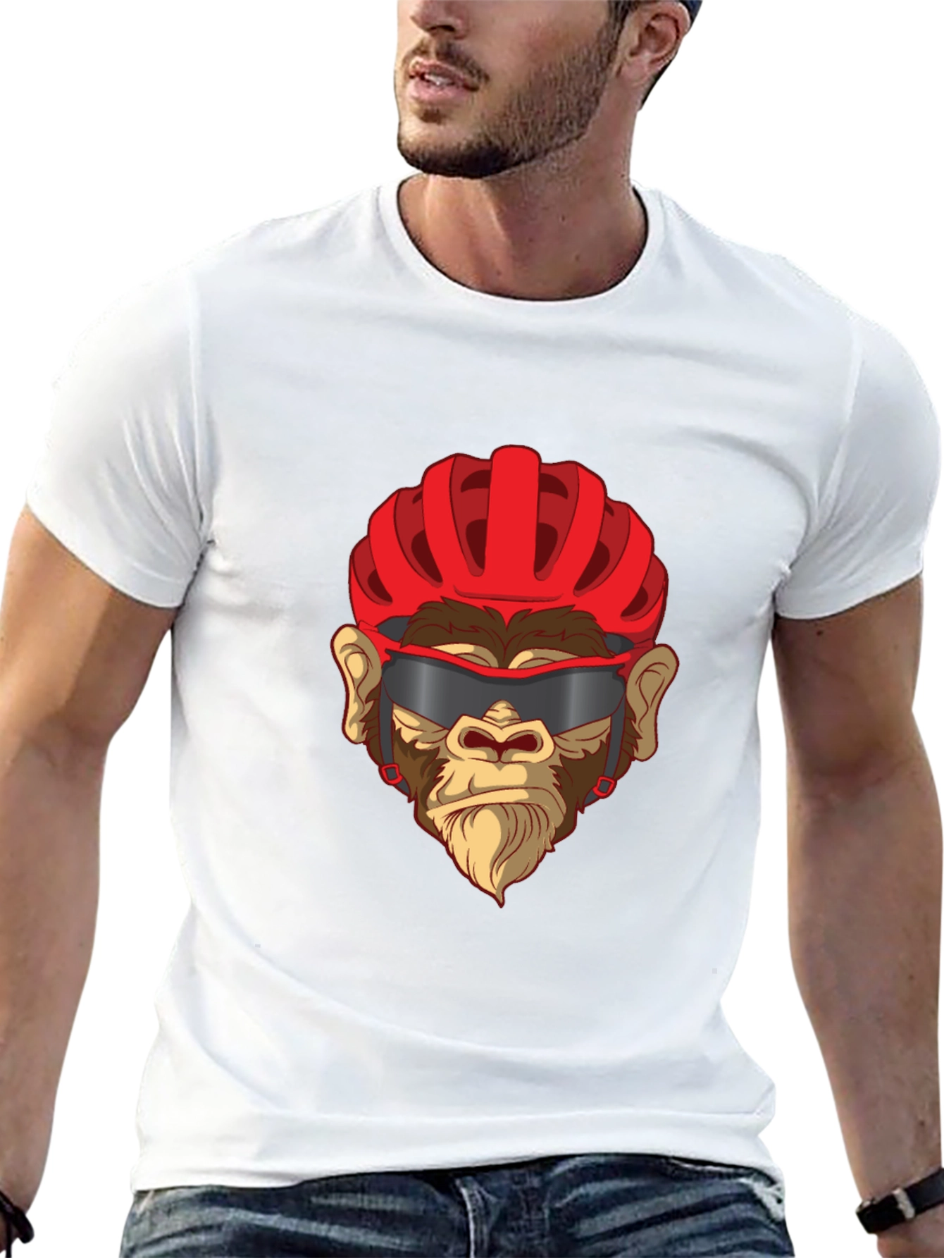 Cool Ape Cyclist Graphic T-Shirt