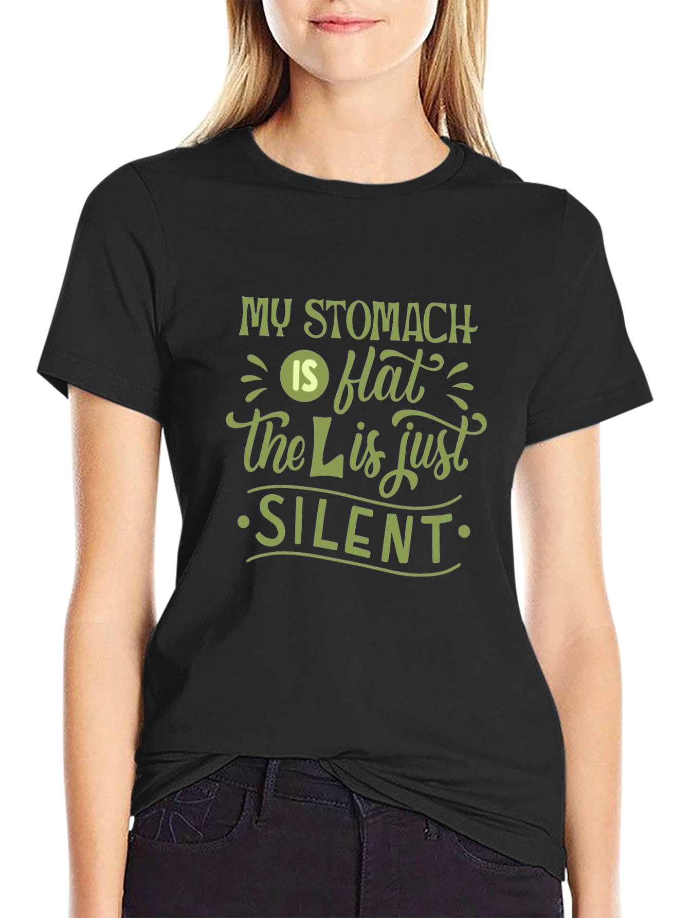 Funny My Stomach is Flat Silent L T-Shirt