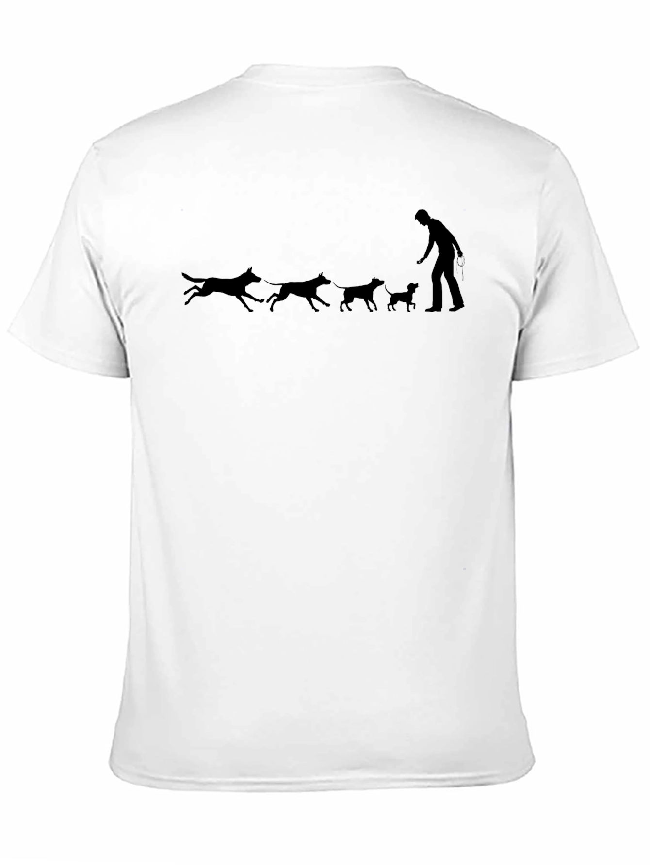 Dog Walker Graphic Tee - Black Cotton T-Shirt