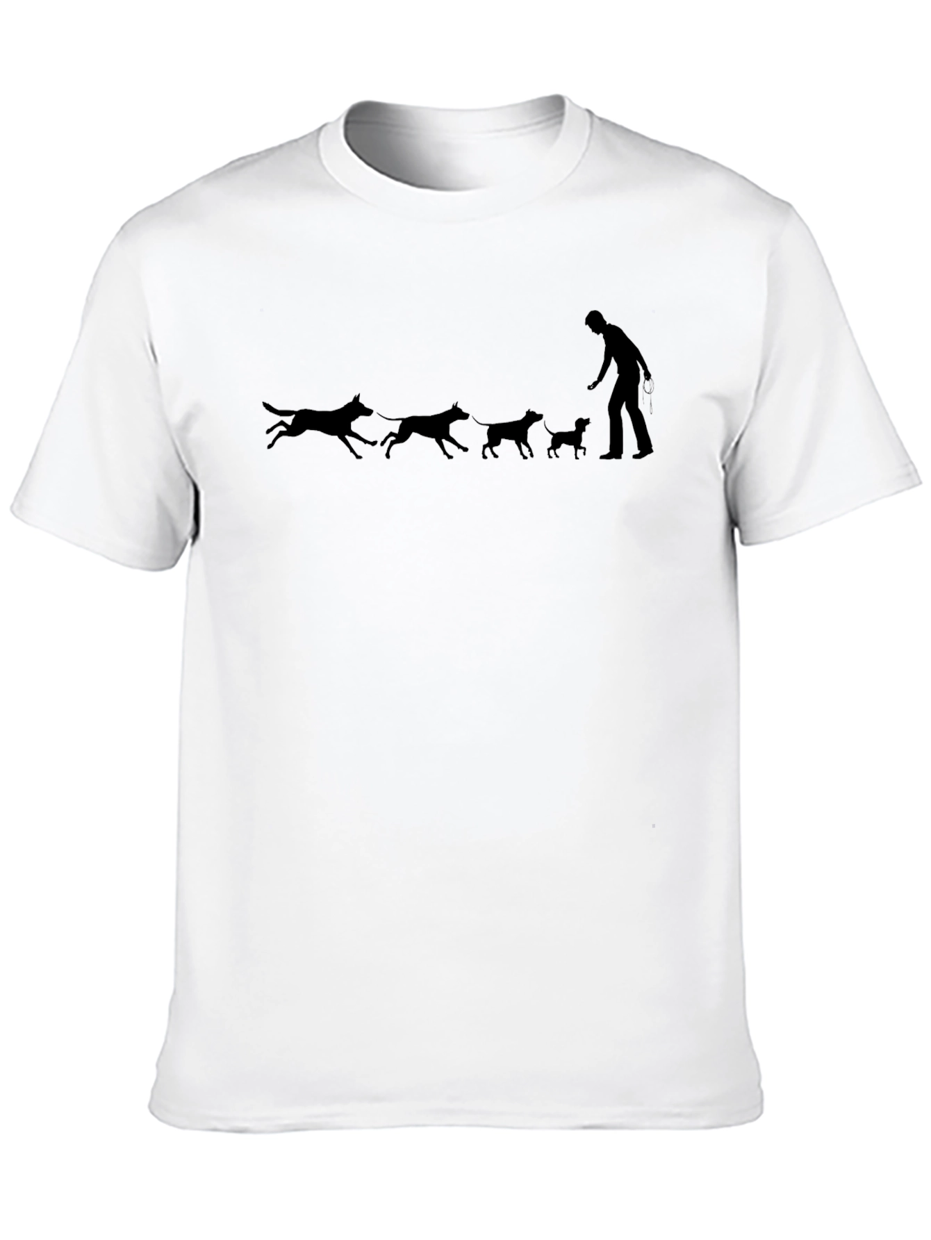 Dog Walker Graphic Tee - Black Cotton T-Shirt