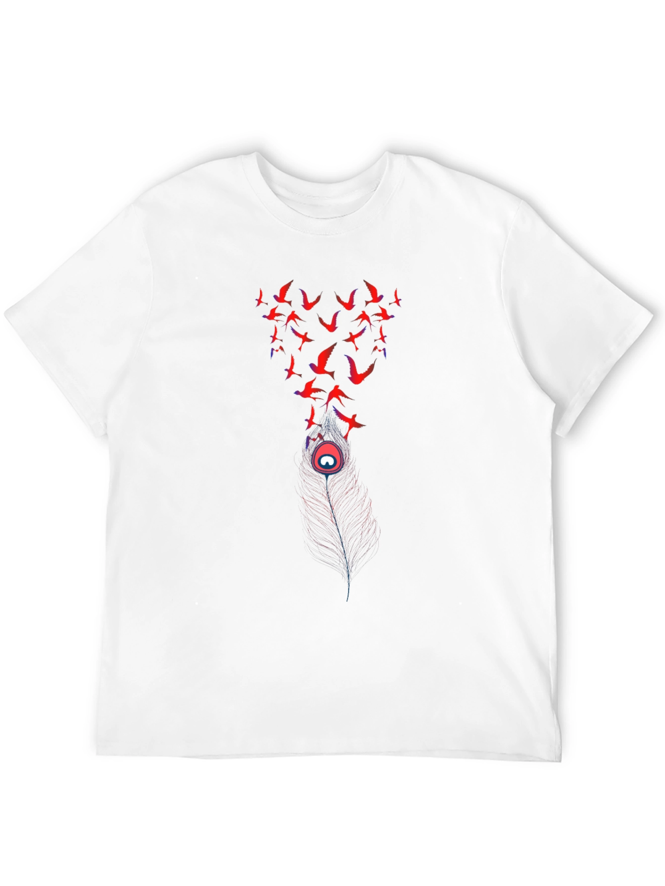 Birds & Feather Graphic Black Tee