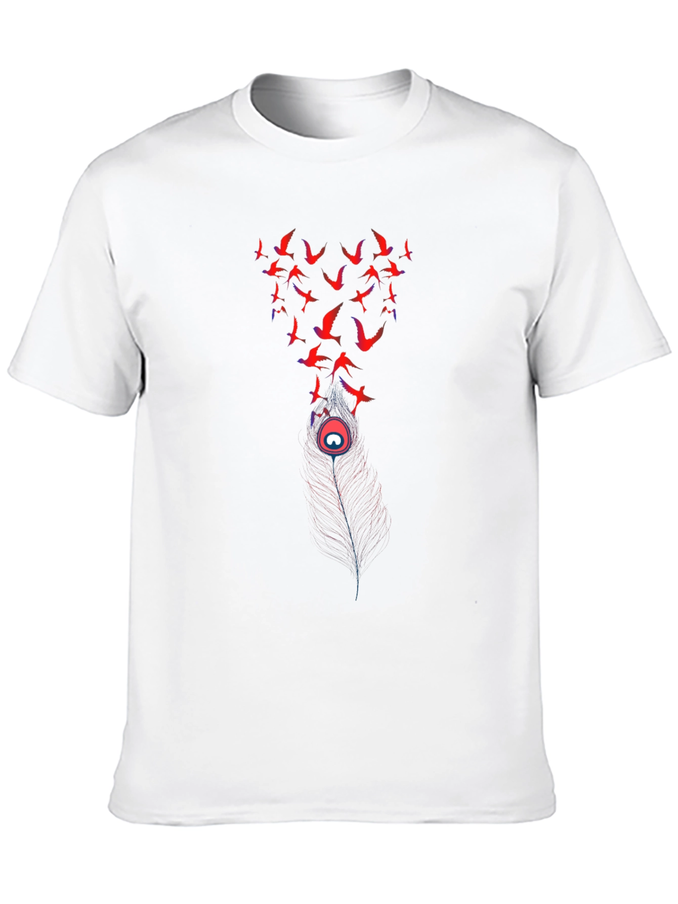 Birds & Feather Graphic Black Tee