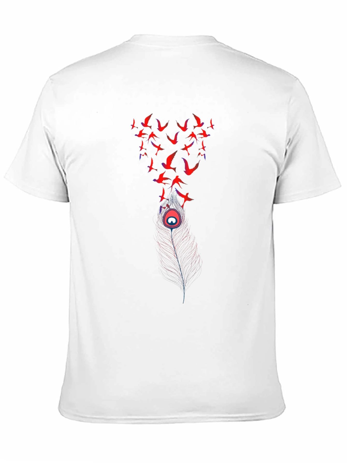Birds & Feather Graphic Black Tee