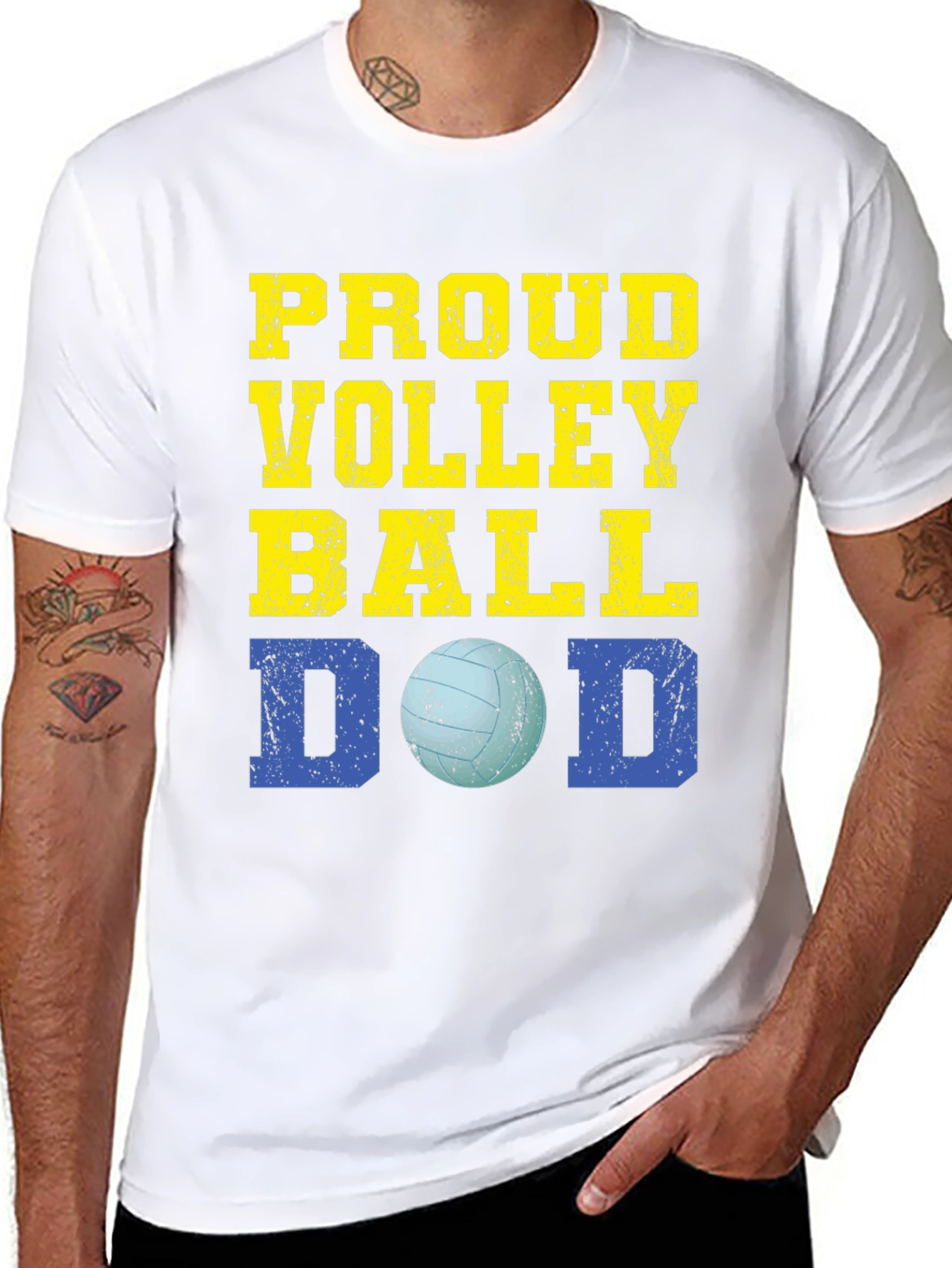Proud Volleyball Dad Graphic T-Shirt