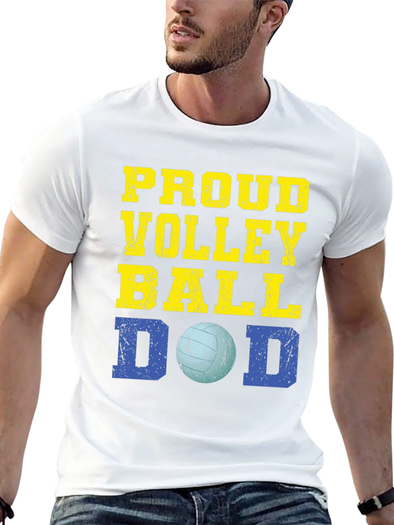 Proud Volleyball Dad Graphic T-Shirt