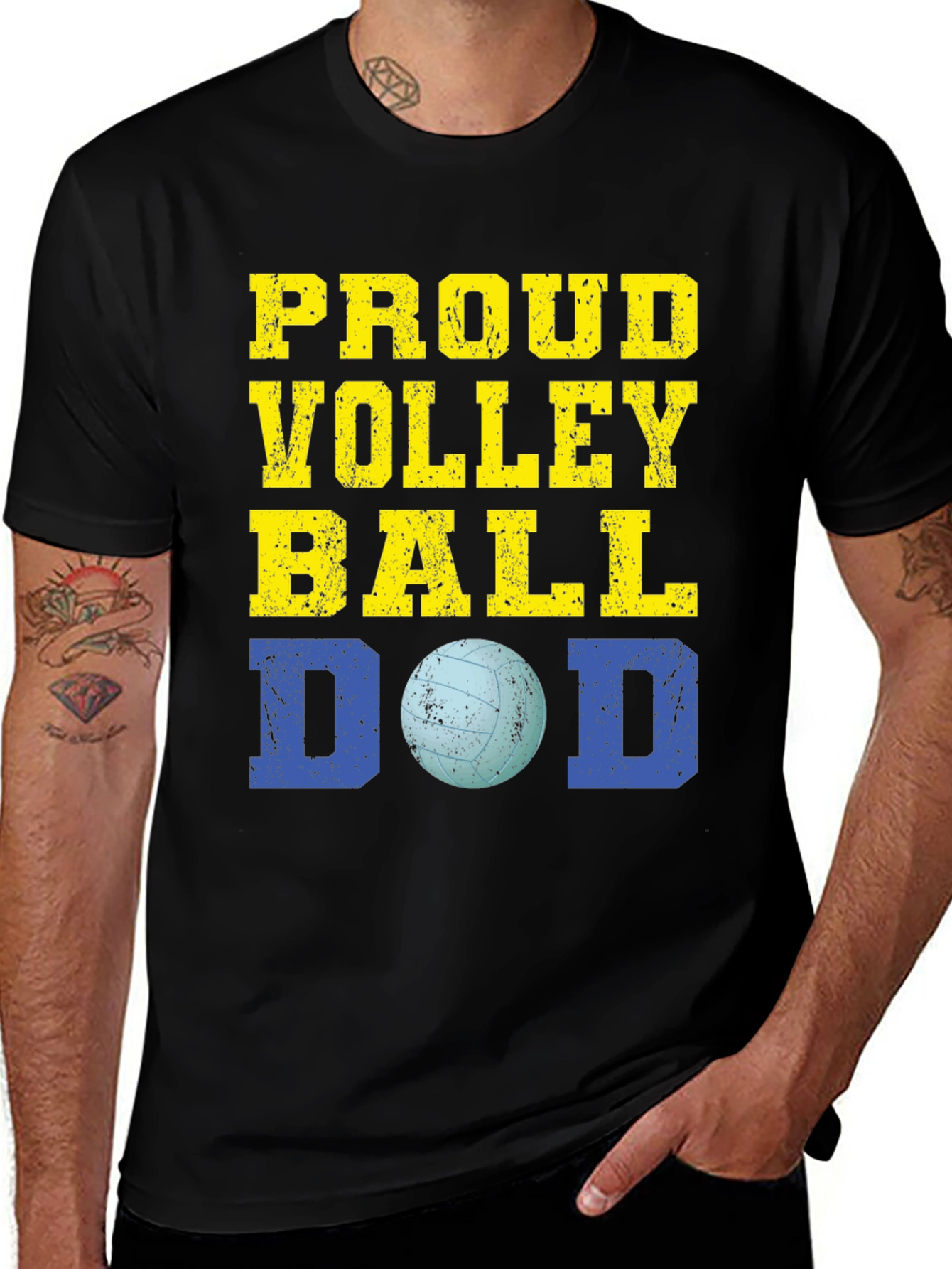 Proud Volleyball Dad Graphic T-Shirt