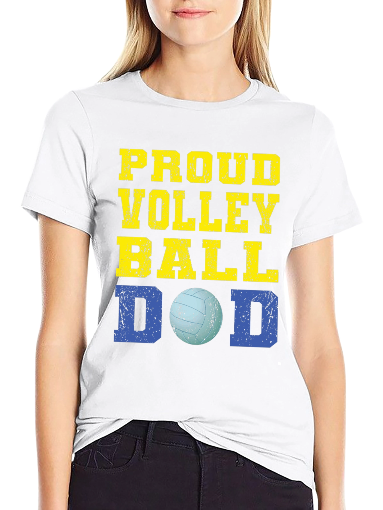 Proud Volleyball Dad Graphic T-Shirt
