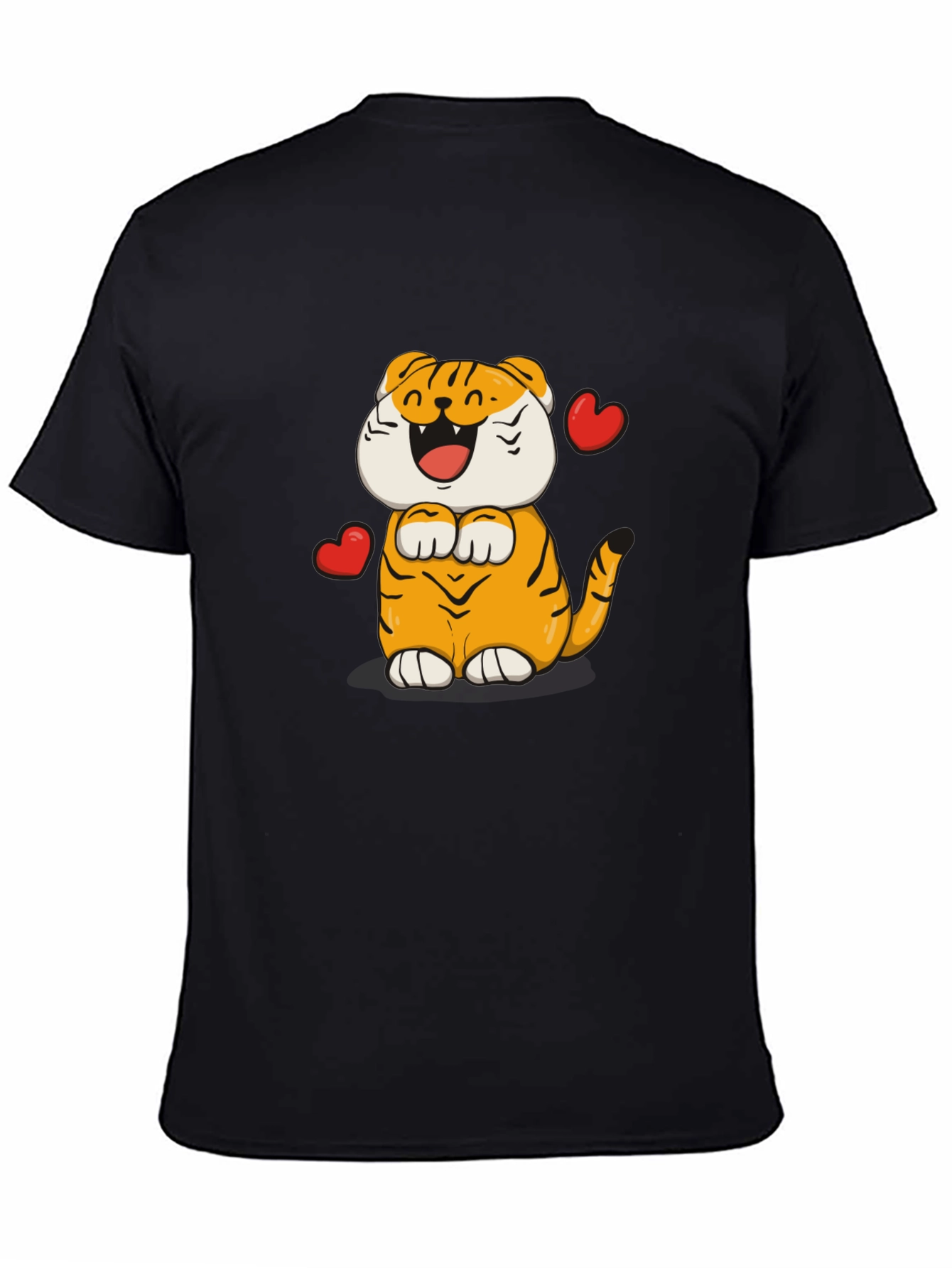 Cute Tiger Graphic T-Shirt - Black