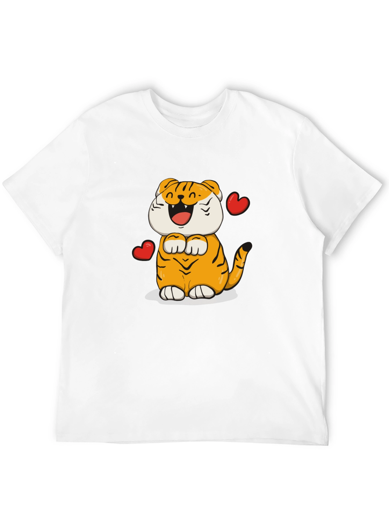Cute Tiger Graphic T-Shirt - Black