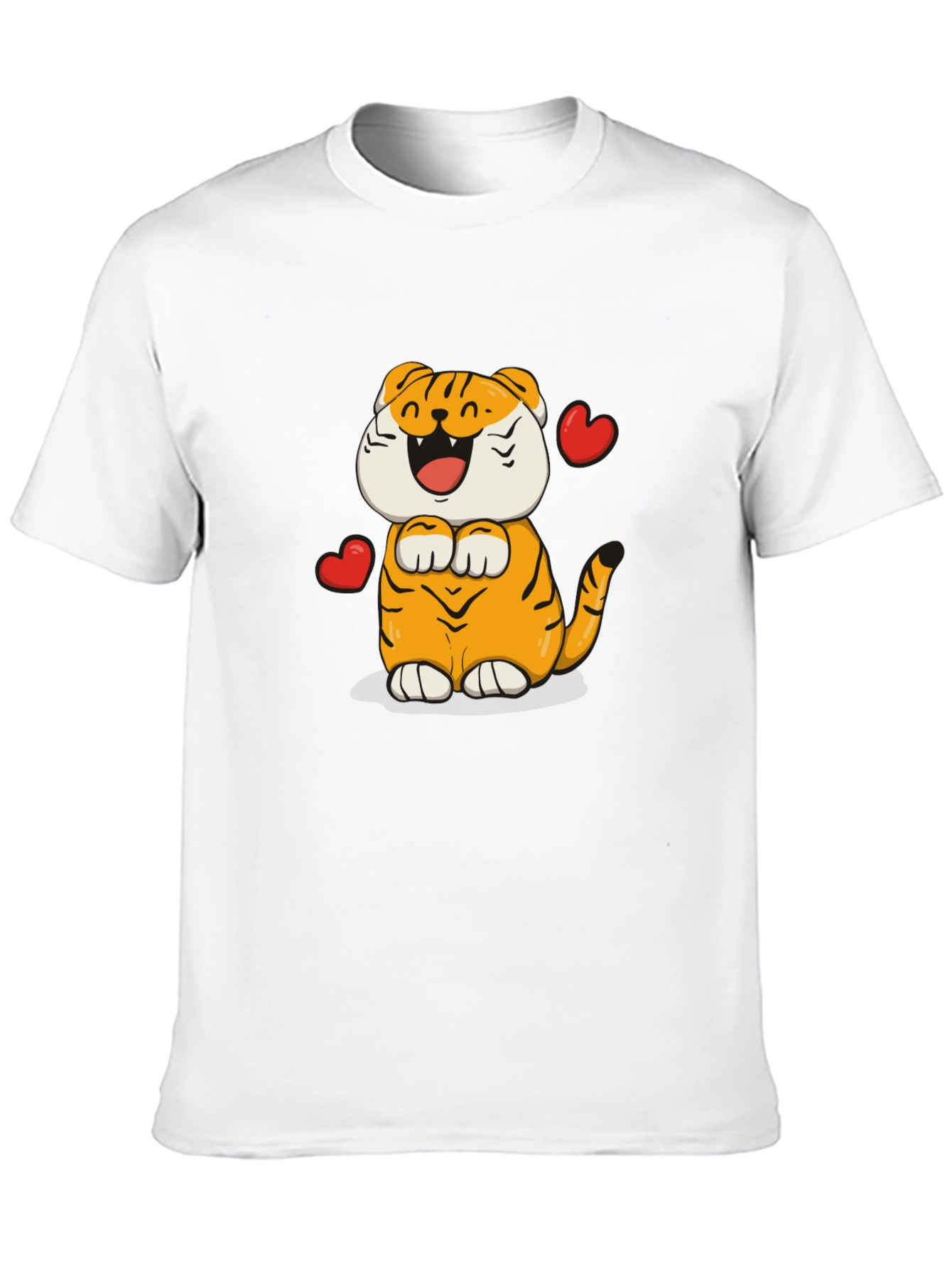 Cute Tiger Graphic T-Shirt - Black
