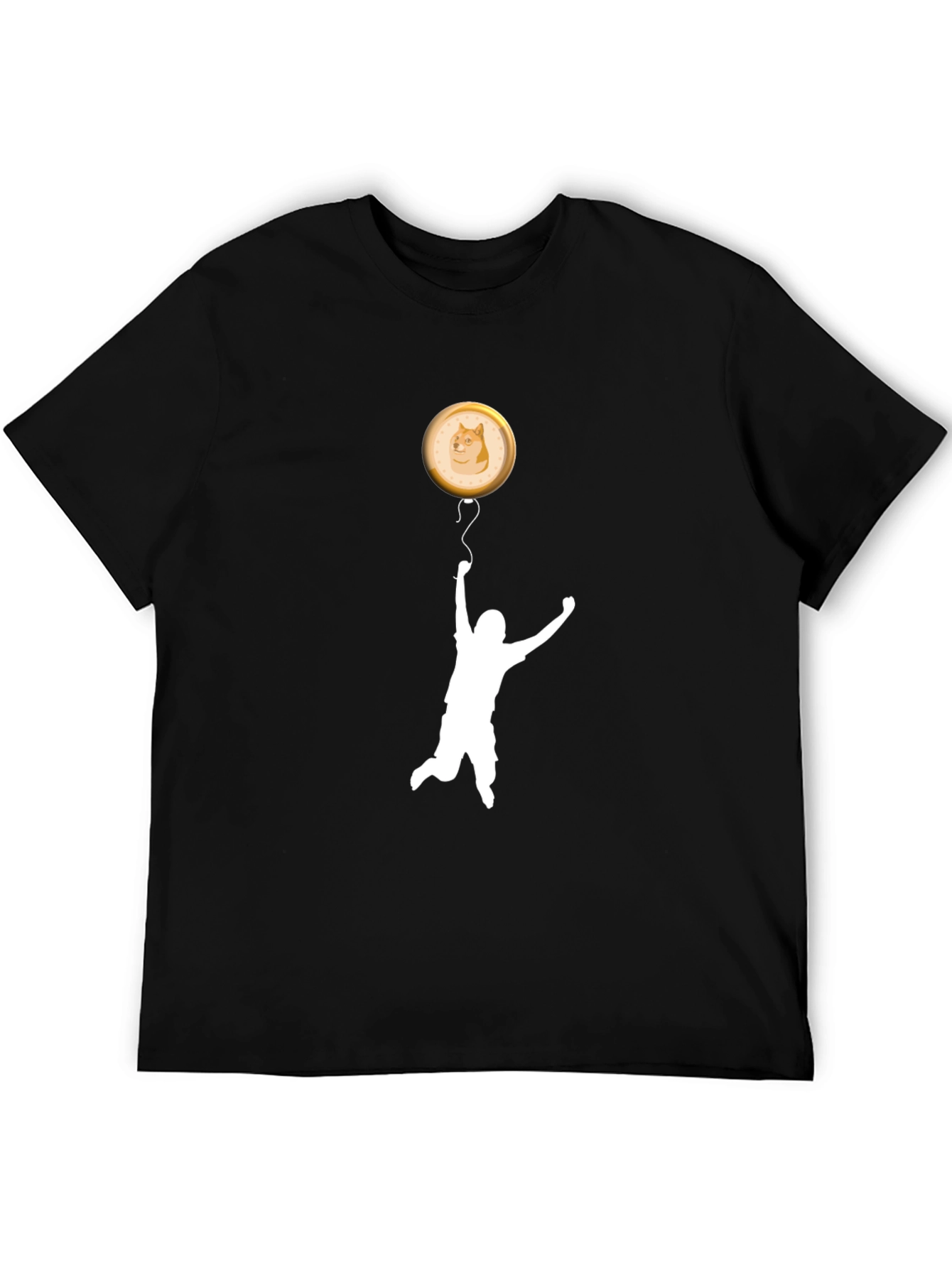 Doge Coin Balloon T-Shirt - Black