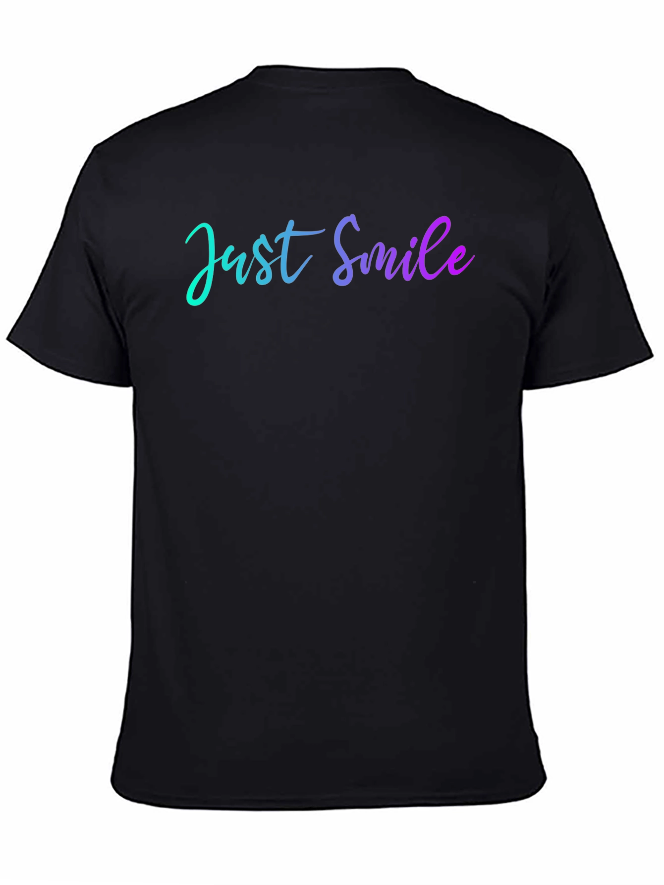 Just Smile Mens Black T-Shirt - Casual Graphic Tee