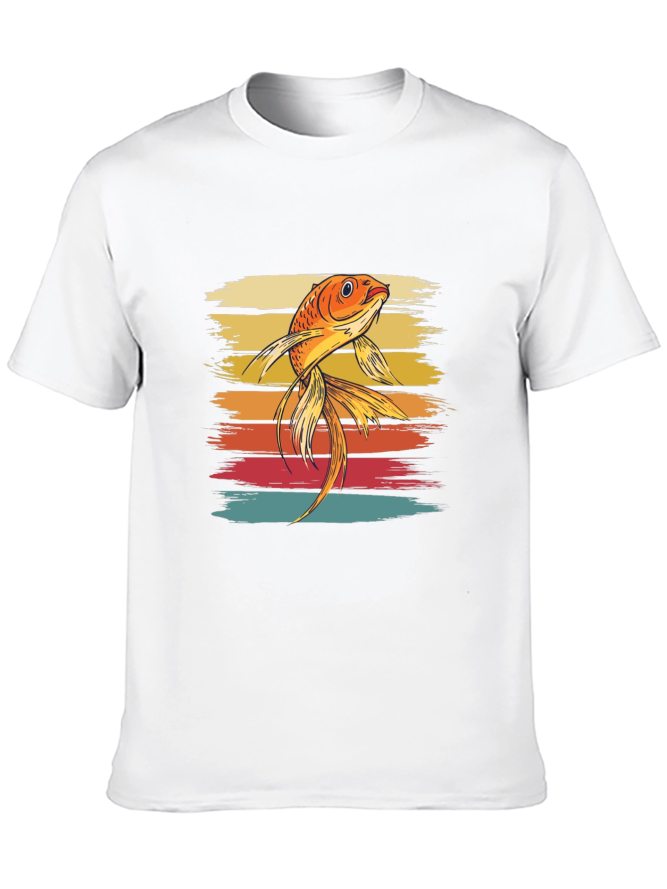 Retro Koi Fish Graphic Tee - Black