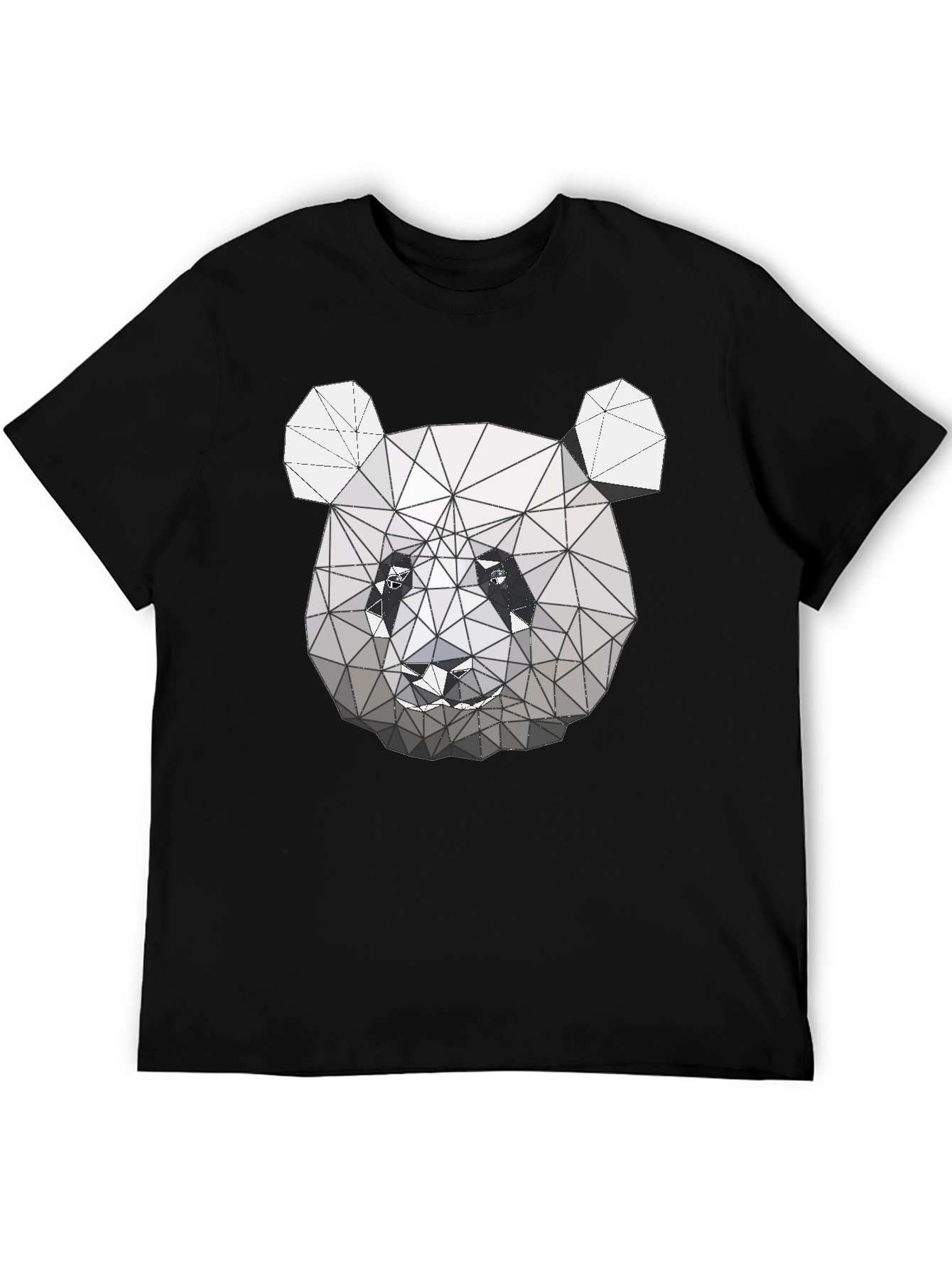 Geometric Panda Graphic Tee - Modern Style