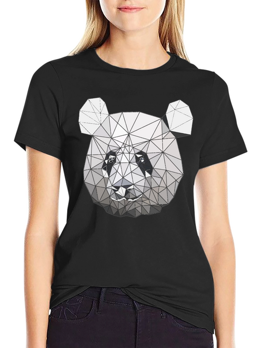 Geometric Panda Graphic Tee - Modern Style