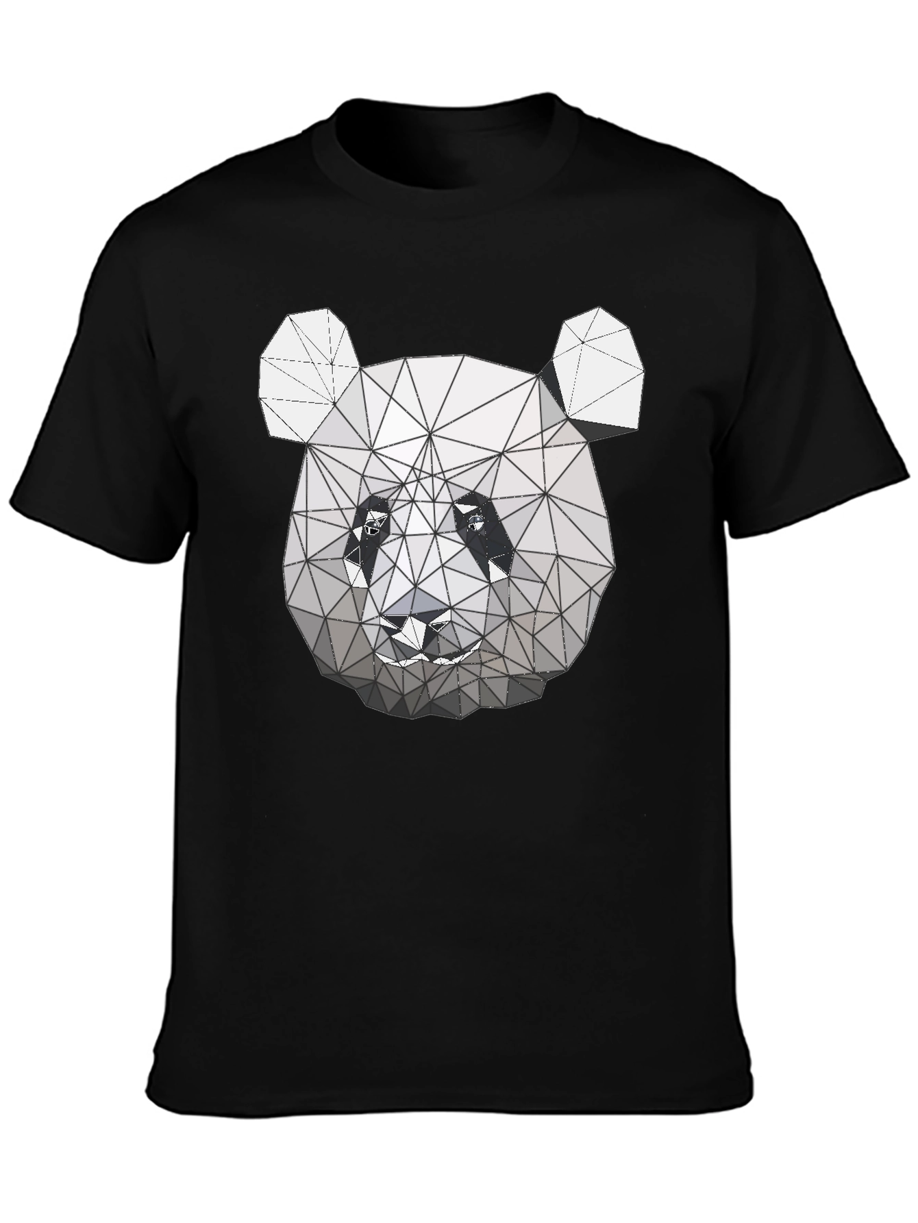 Geometric Panda Graphic Tee - Modern Style