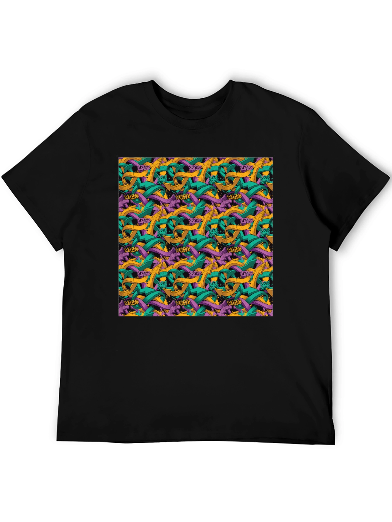 Abstract Arrow Graphic Black T-Shirt