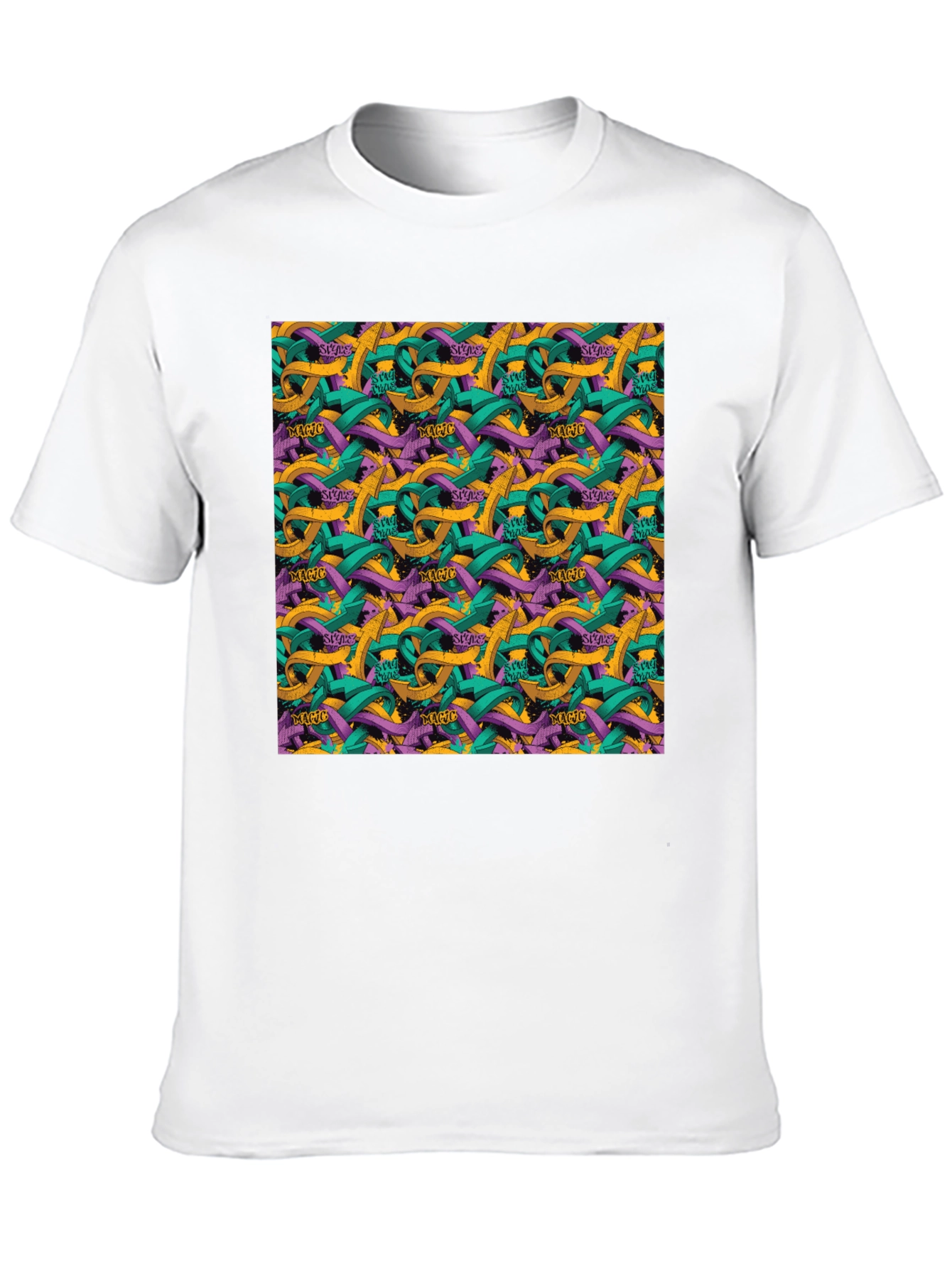 Abstract Arrow Graphic Black T-Shirt
