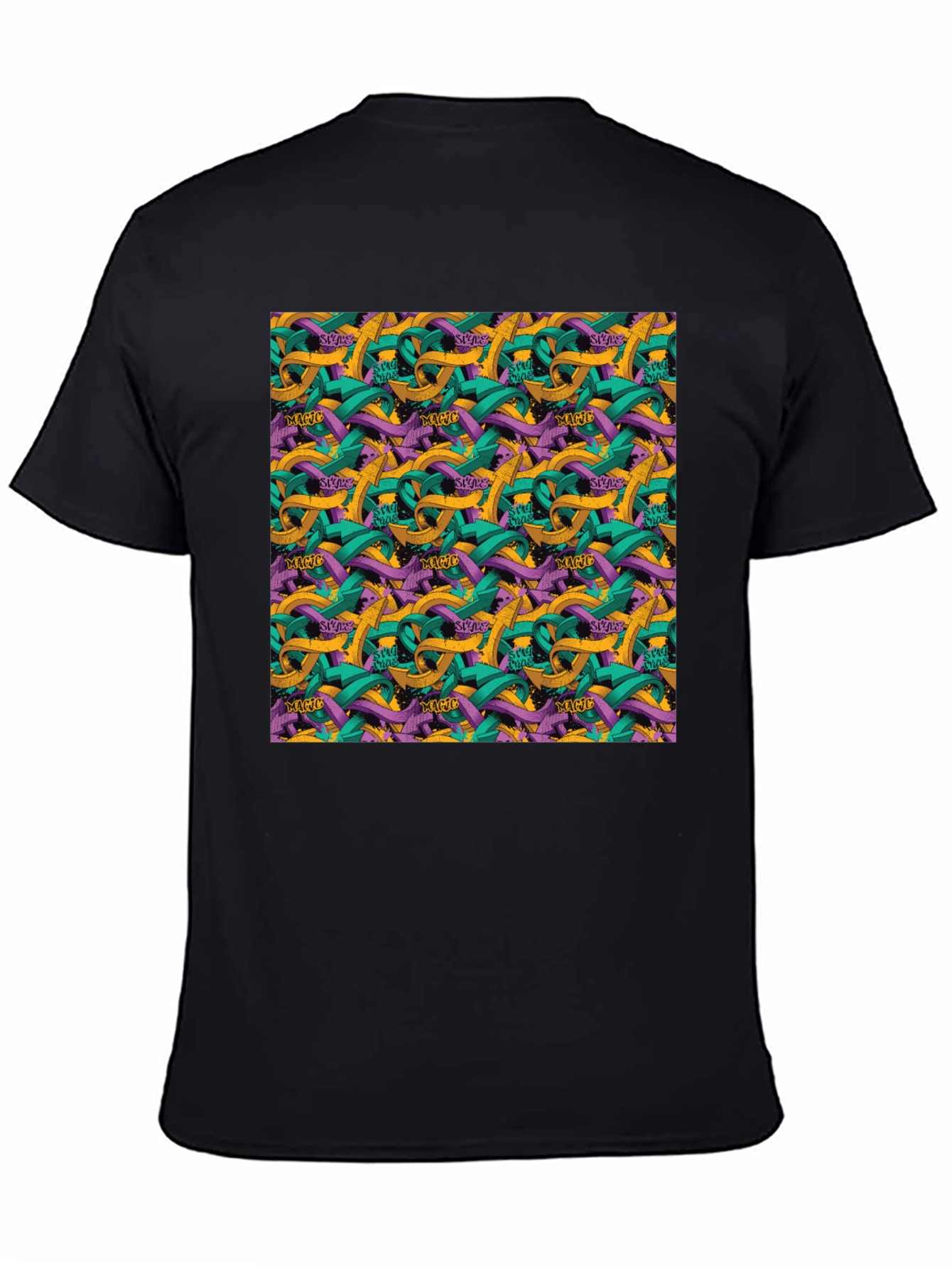 Abstract Arrow Graphic Black T-Shirt