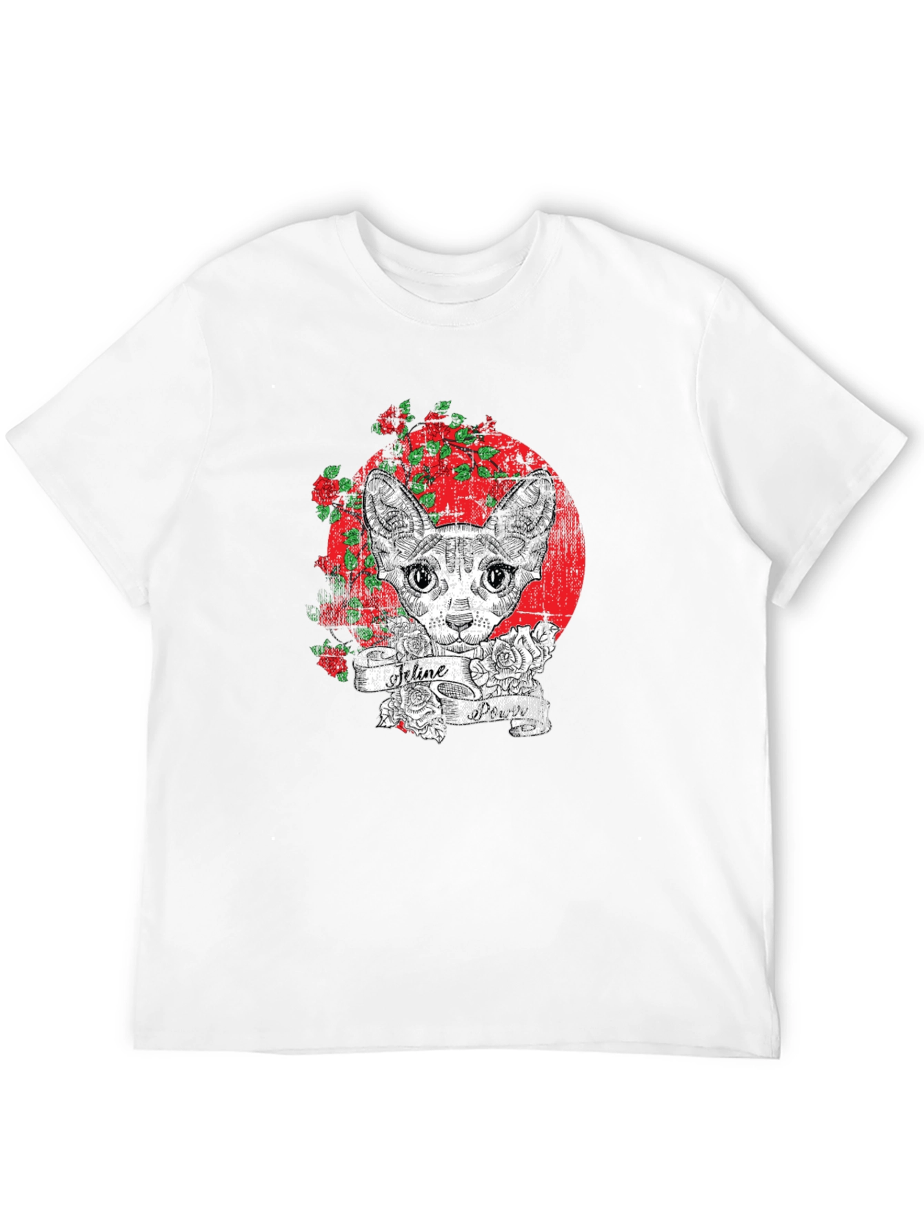 Feline Tattoo Graphic Tee - Unique Cat Lover Shirt