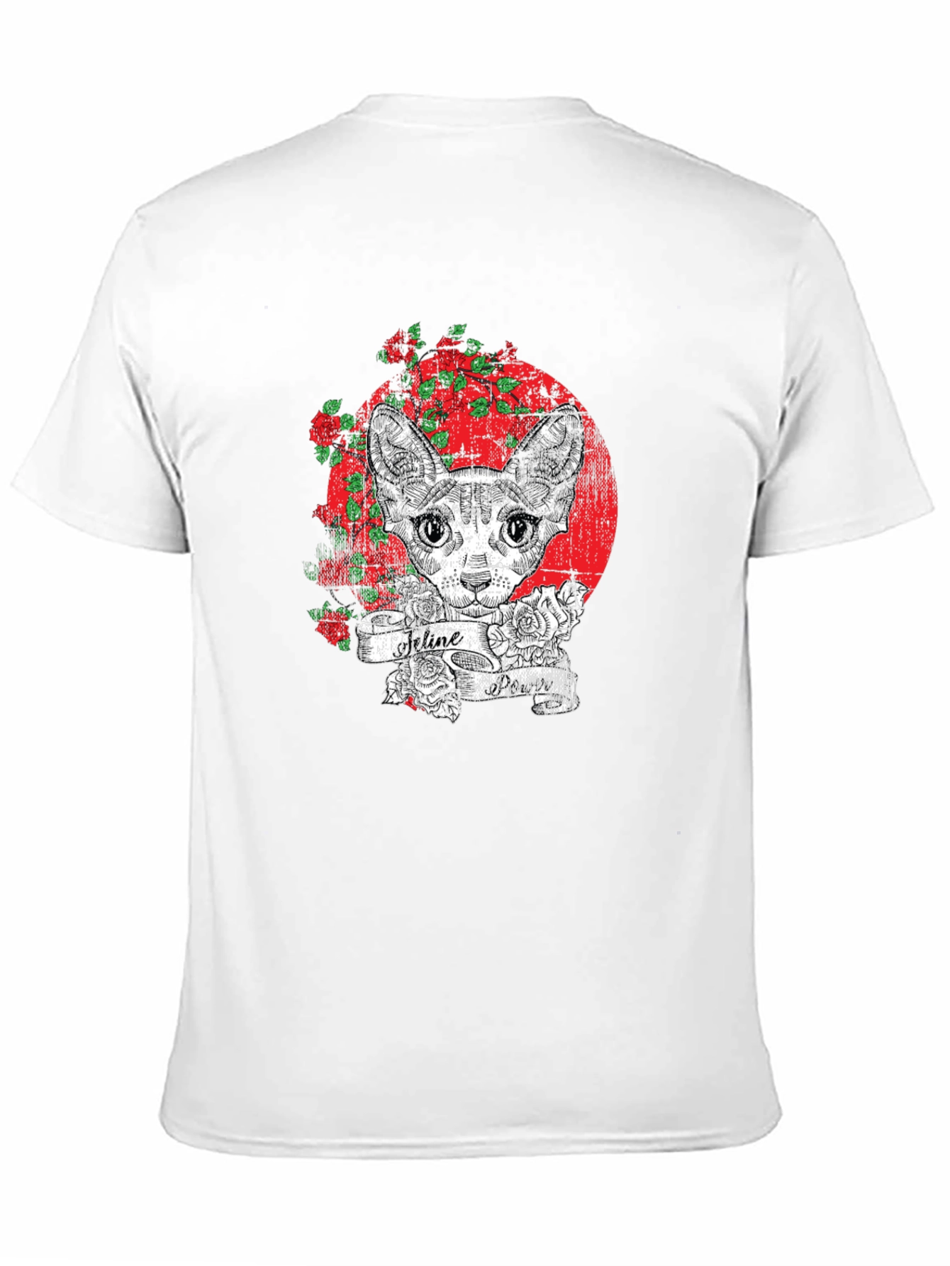 Feline Tattoo Graphic Tee - Unique Cat Lover Shirt