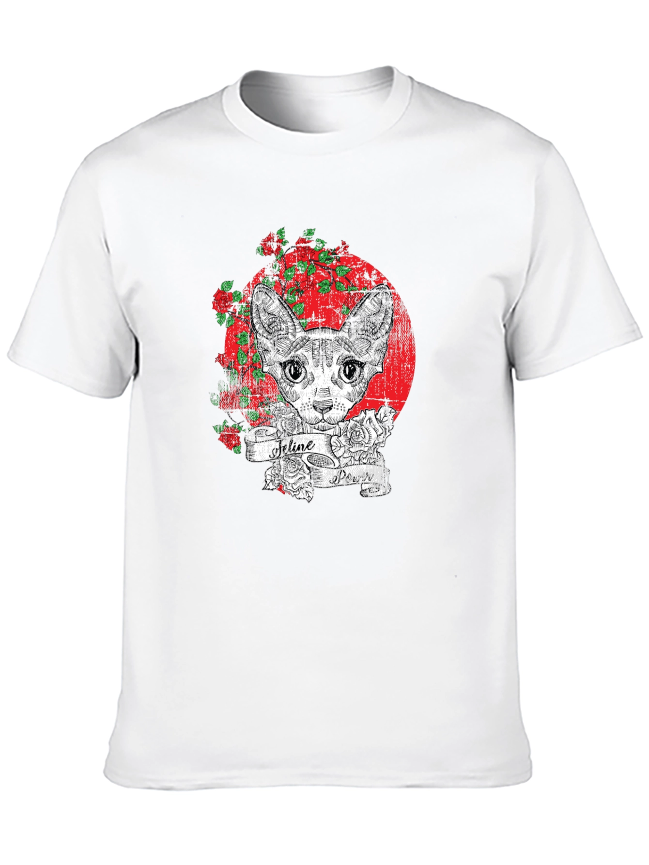 Feline Tattoo Graphic Tee - Unique Cat Lover Shirt