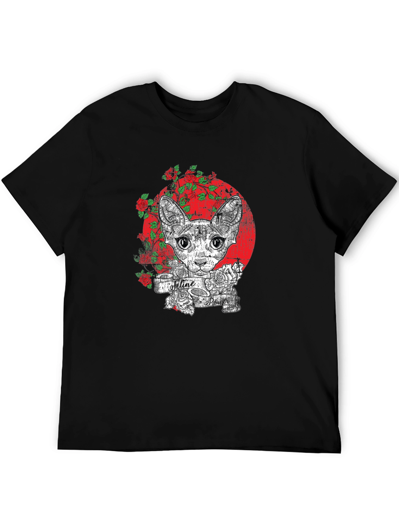Feline Tattoo Graphic Tee - Unique Cat Lover Shirt