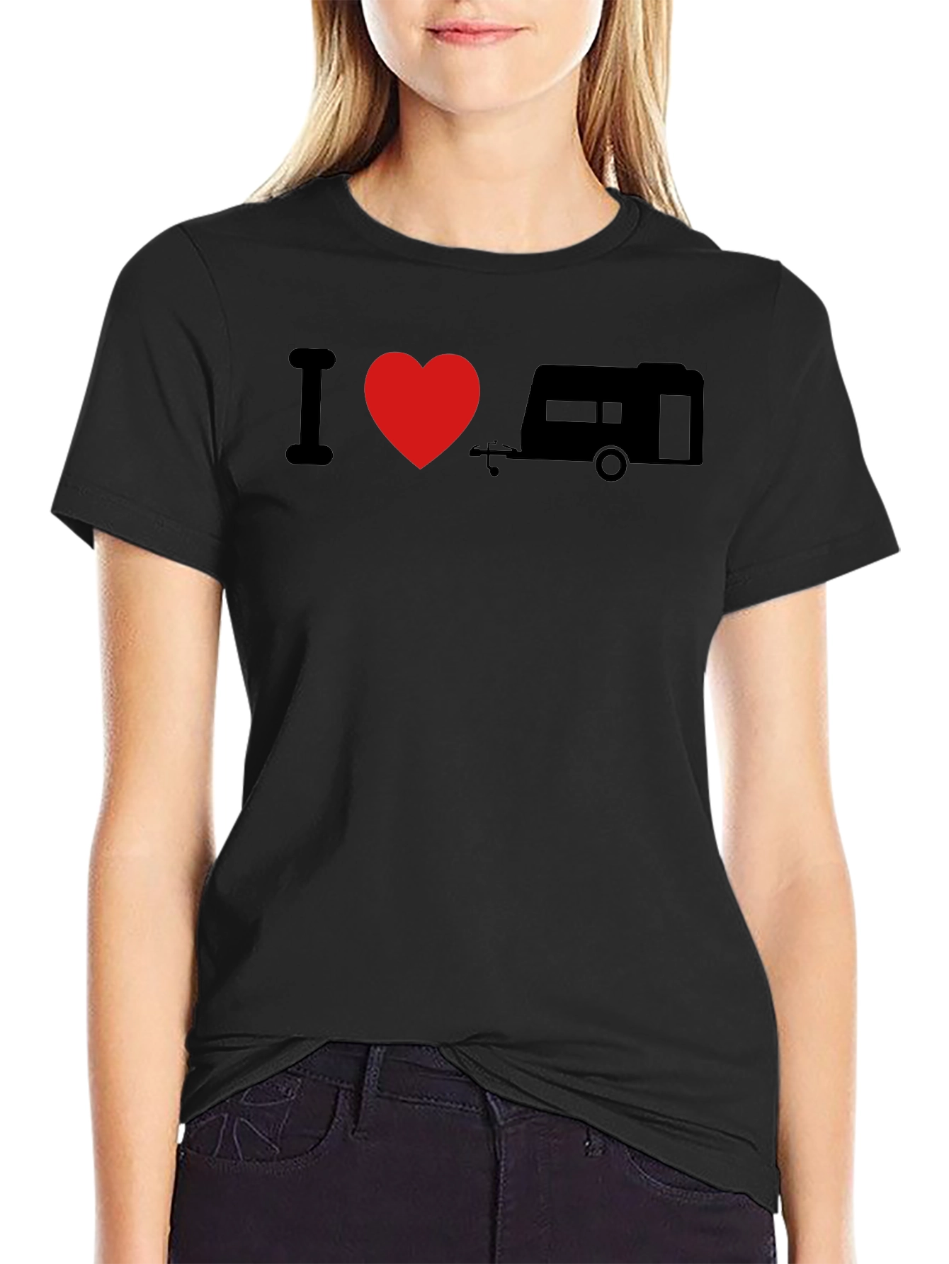 I Heart Camping T-Shirt - Black Graphic Tee