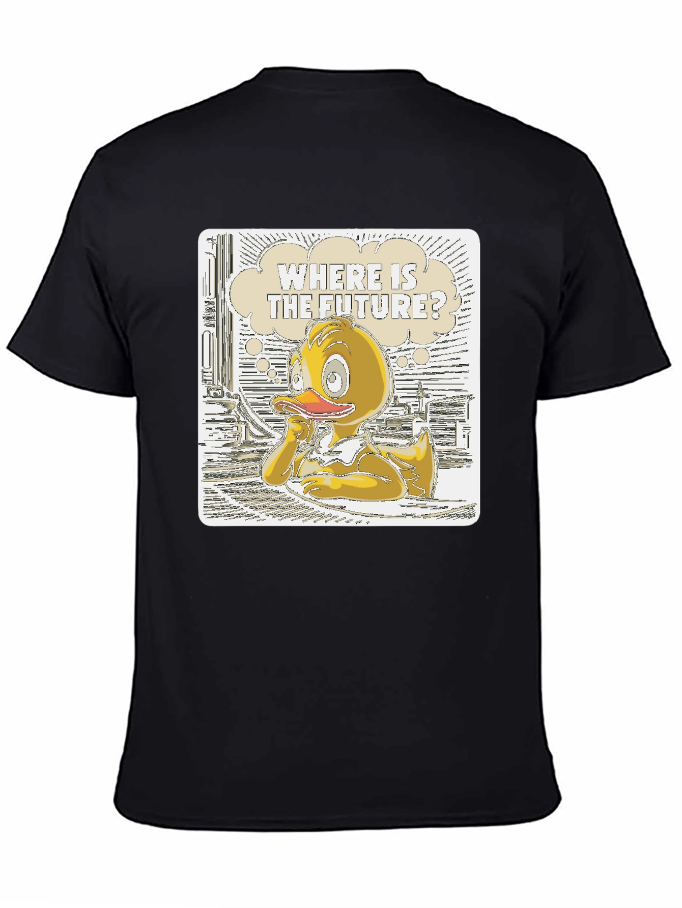 Duck in Thought T-Shirt - Where is the Future?