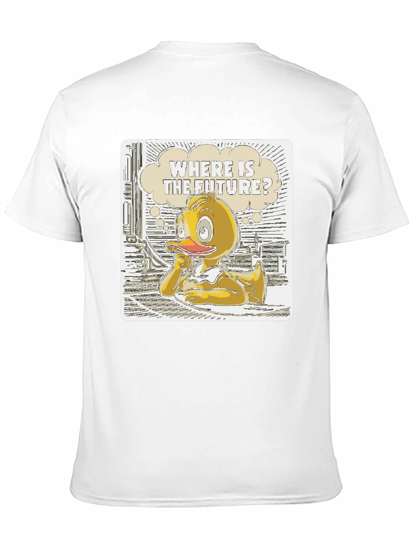 Duck in Thought T-Shirt - Where is the Future?