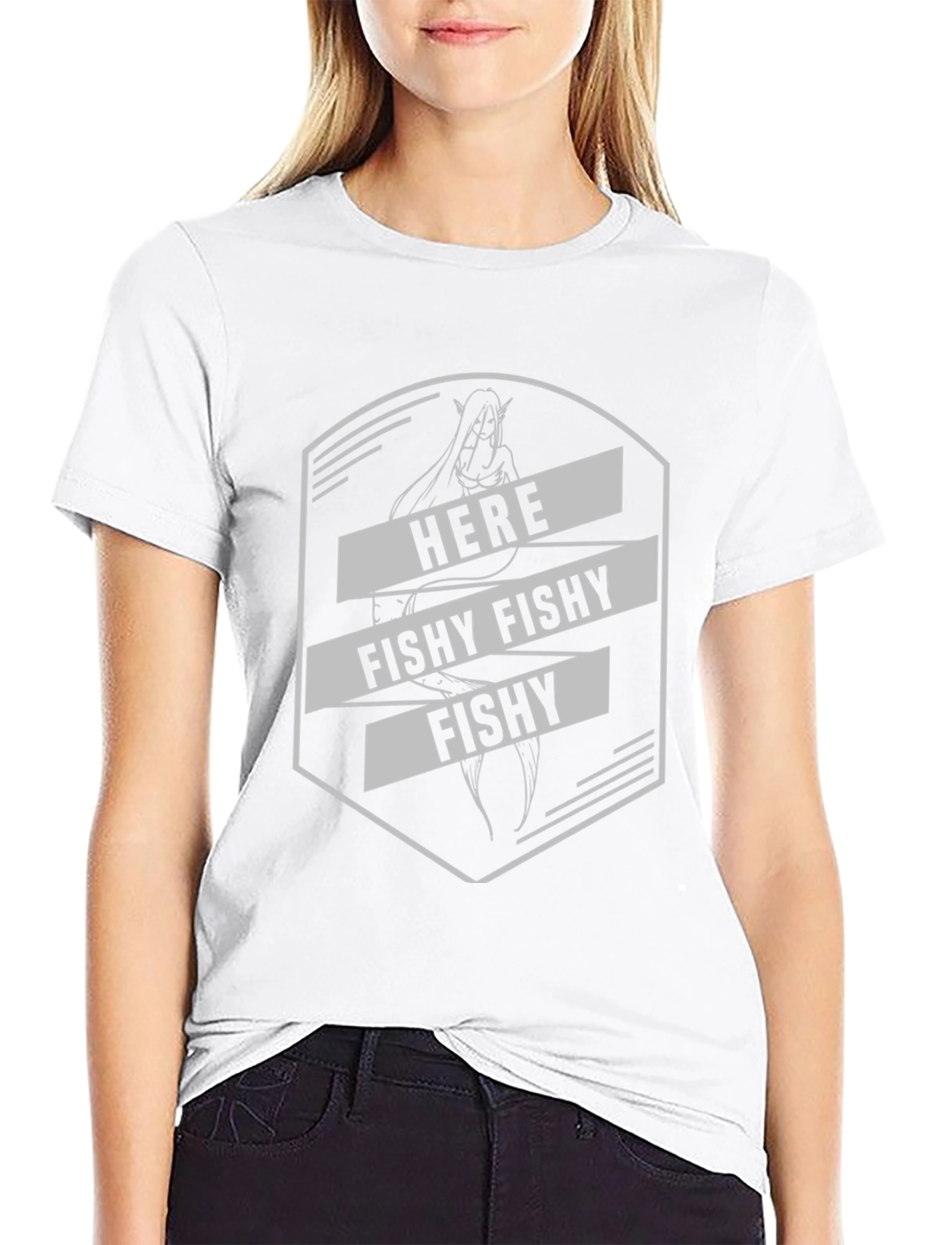 Here Fishy Fishy T-Shirt - Black Graphic Tee