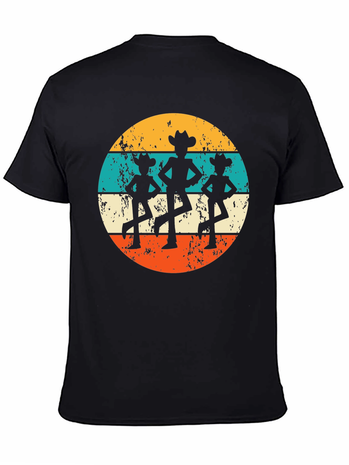 Retro Cowboy Dancer T-Shirt - Western Line Dance Tee