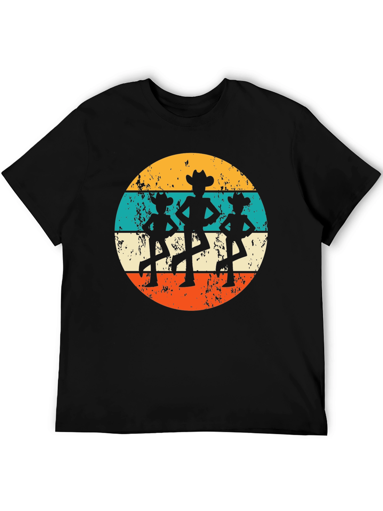 Retro Cowboy Dancer T-Shirt - Western Line Dance Tee