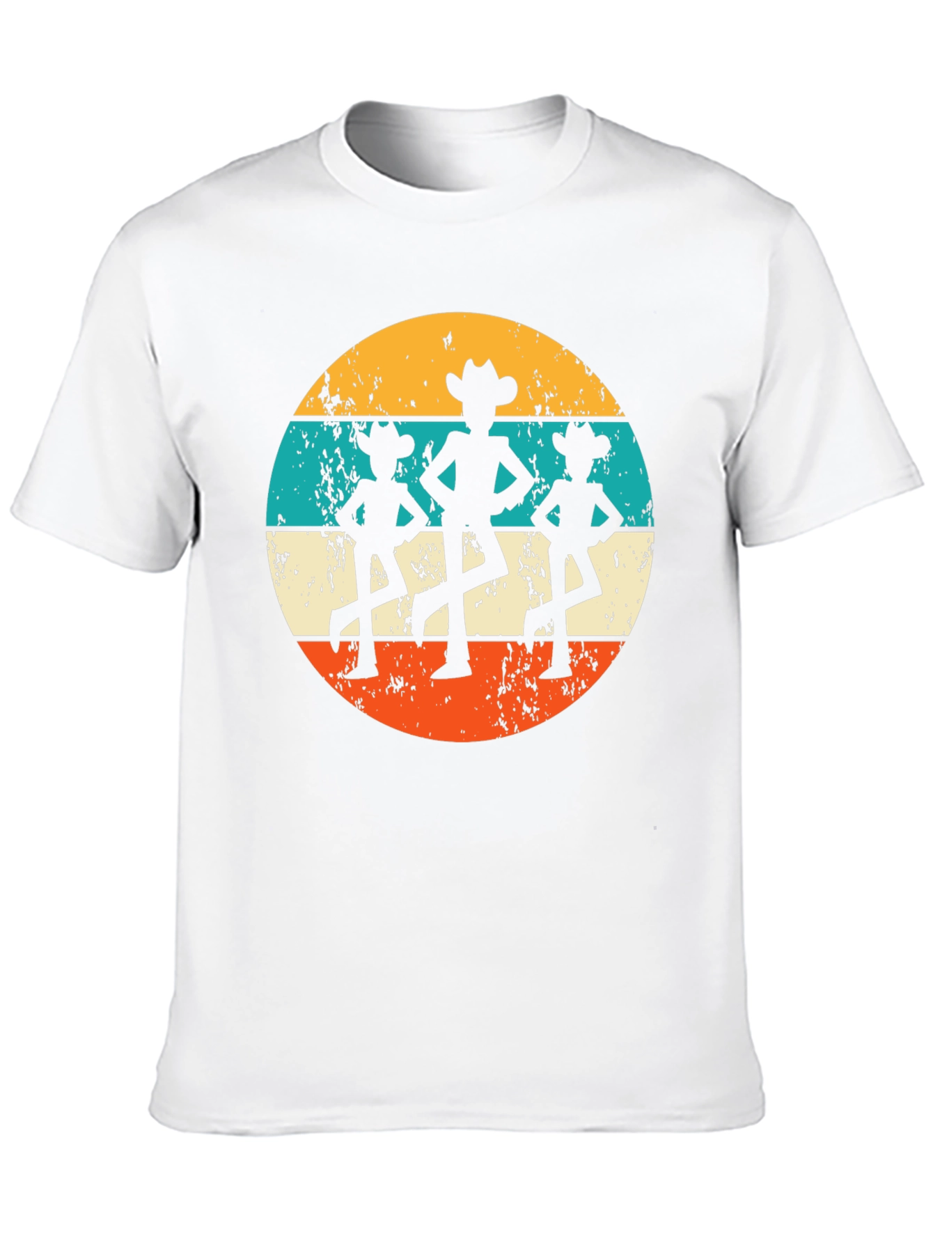 Retro Cowboy Dancer T-Shirt - Western Line Dance Tee