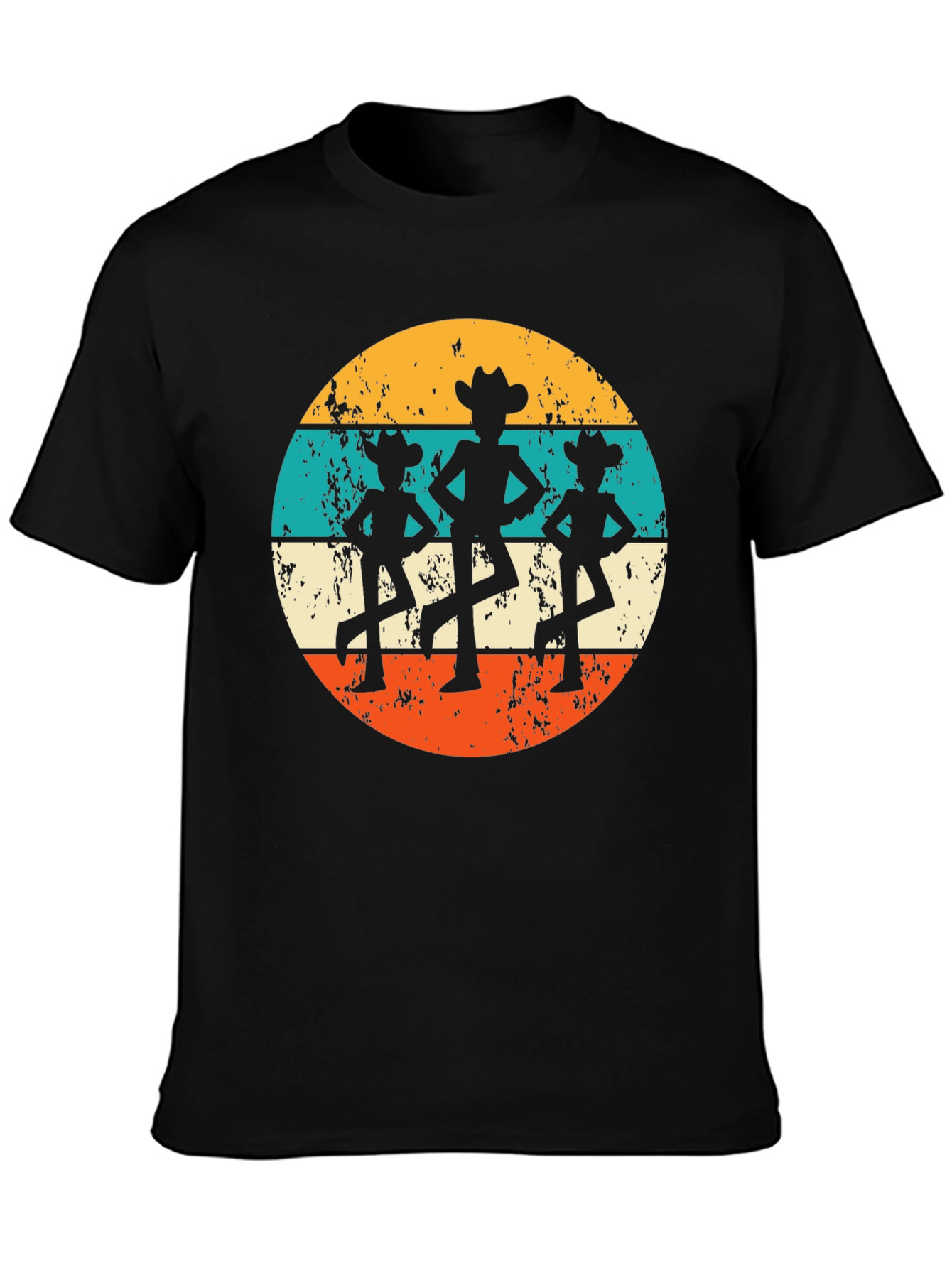 Retro Cowboy Dancer T-Shirt - Western Line Dance Tee