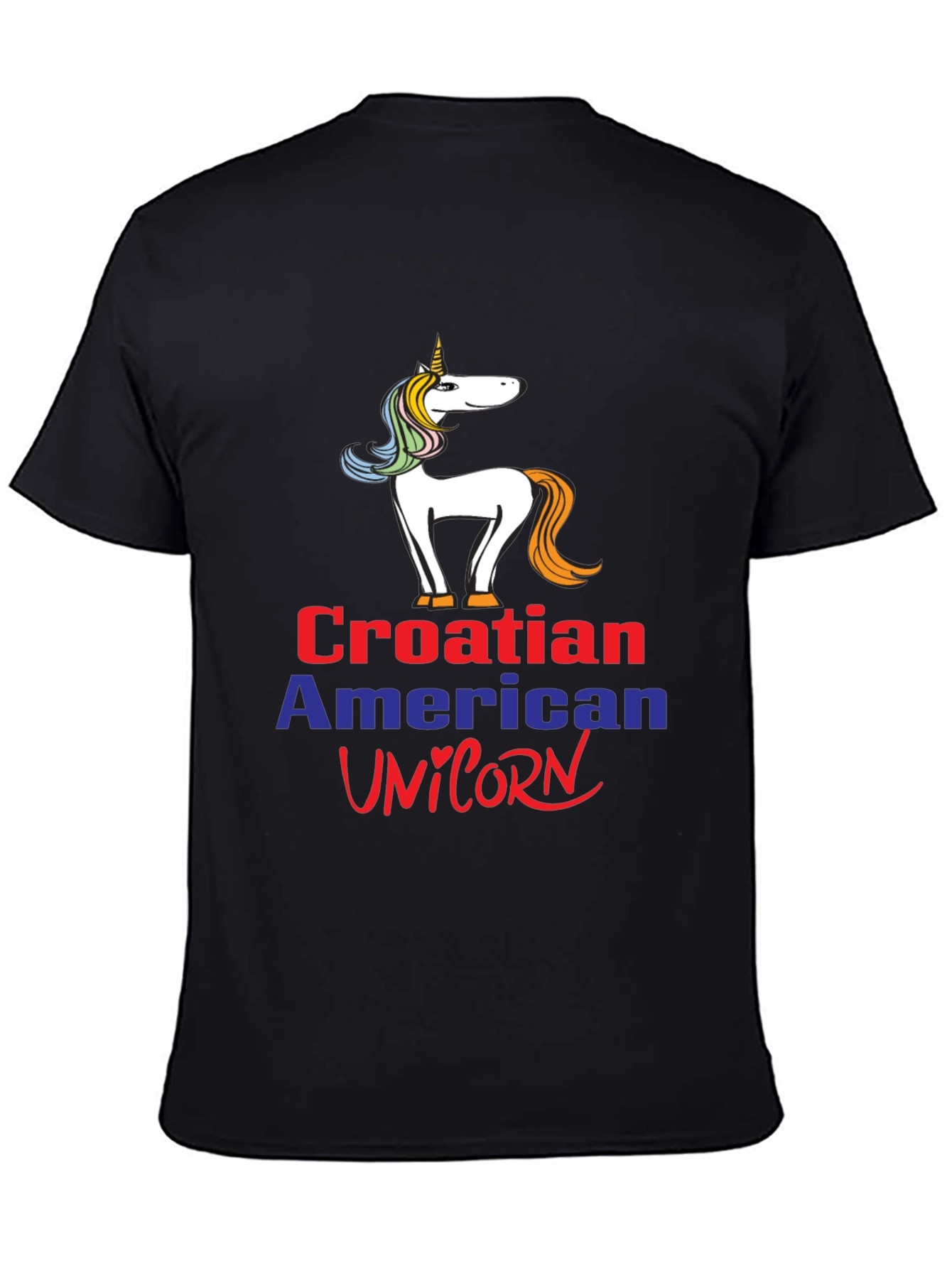 Croatian American Unicorn Graphic T-Shirt