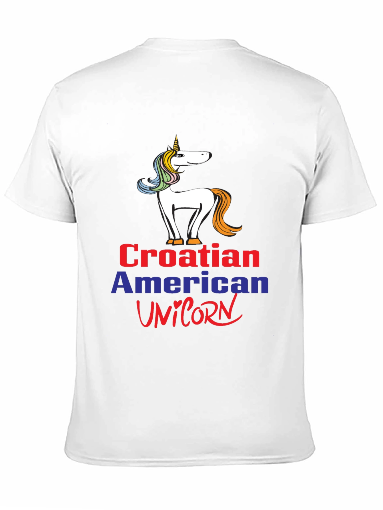 Croatian American Unicorn Graphic T-Shirt