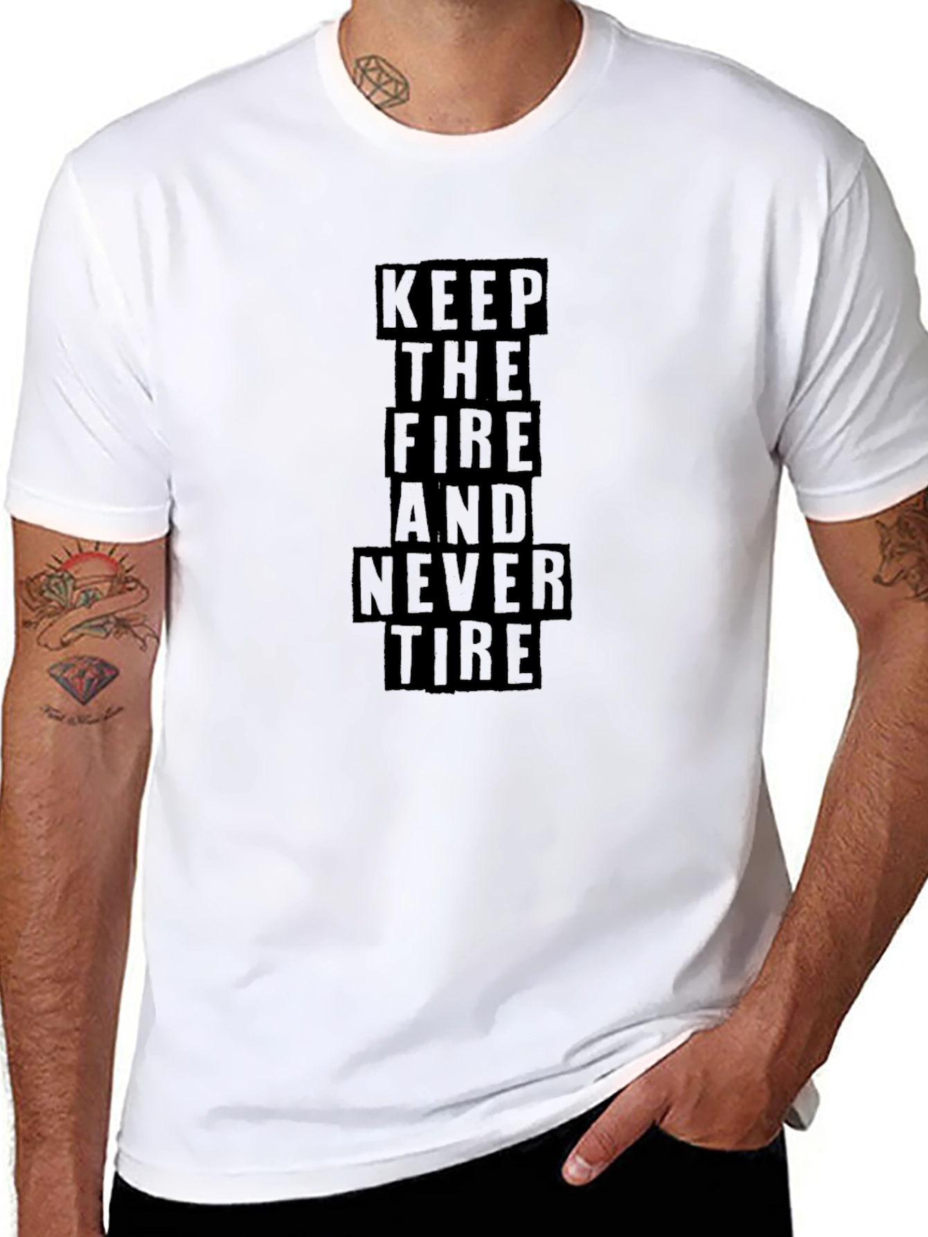 Keep the Fire T-Shirt - Black Cotton