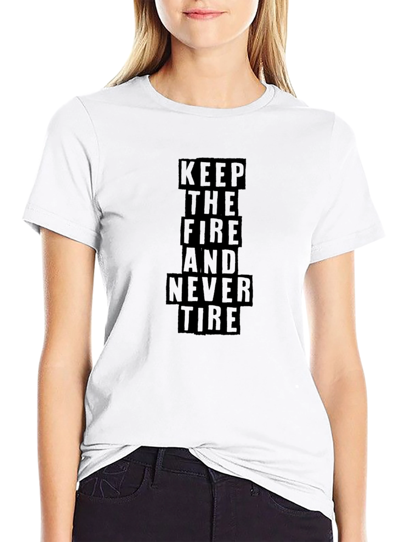 Keep the Fire T-Shirt - Black Cotton