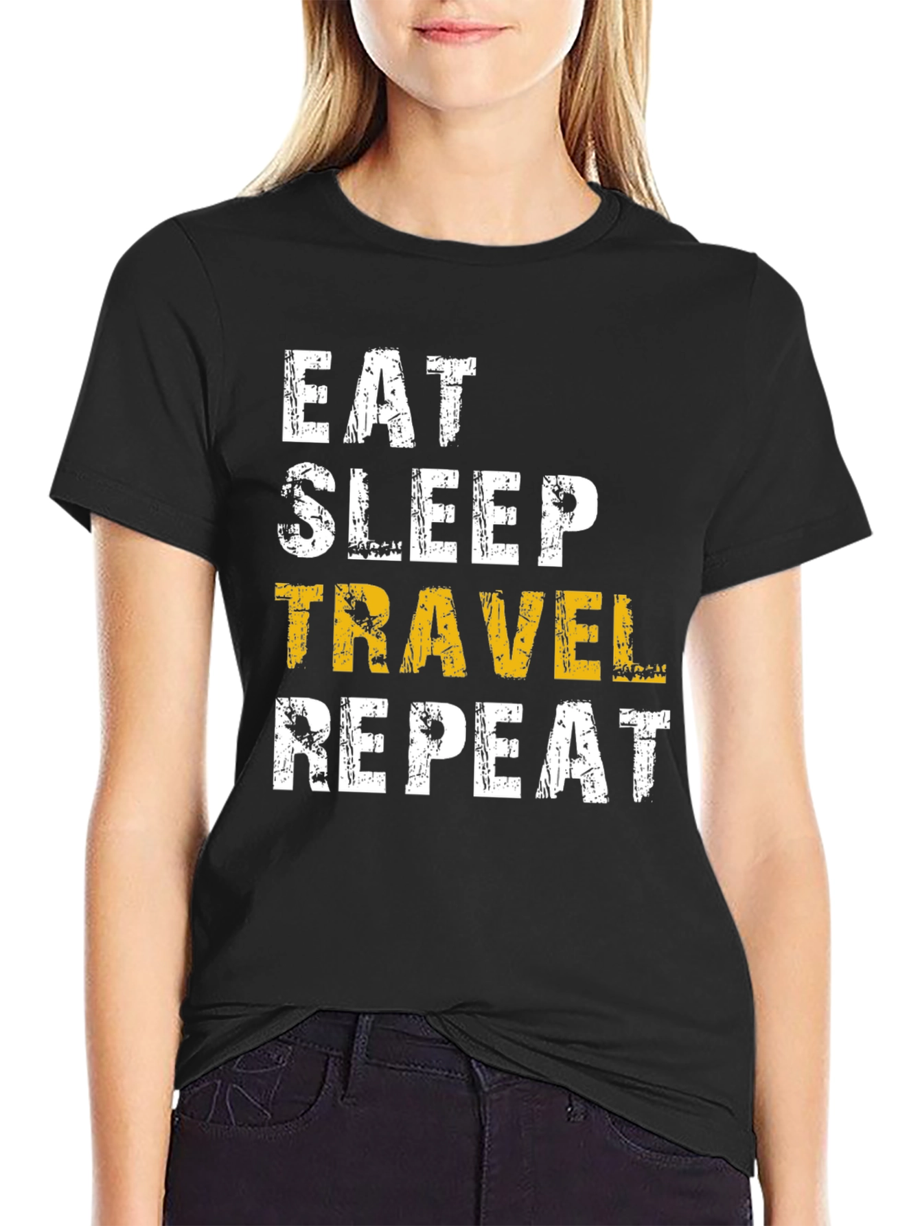Eat Sleep Travel Repeat Graphic Tee