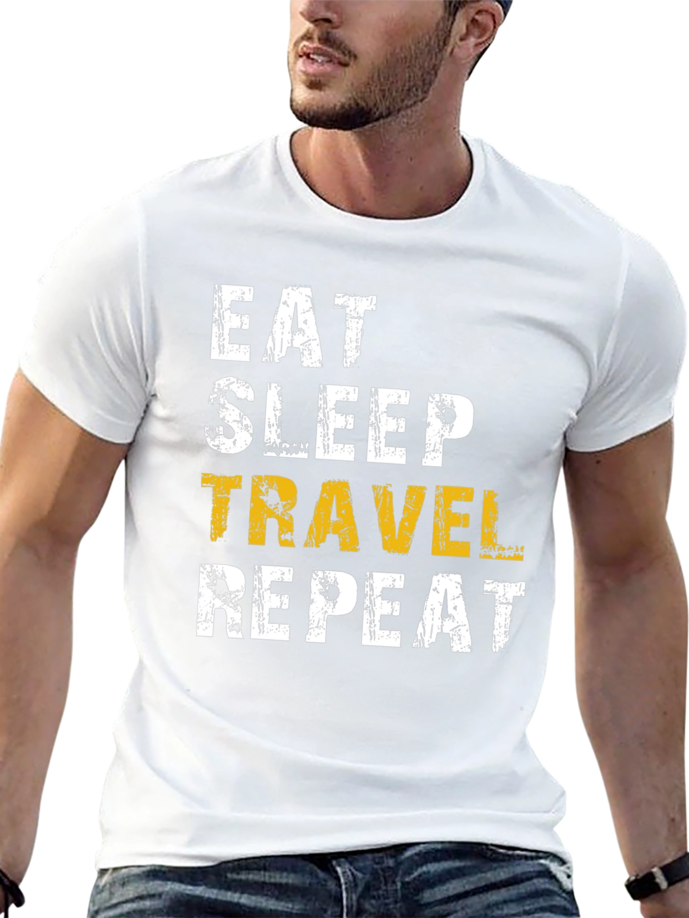 Eat Sleep Travel Repeat Graphic Tee