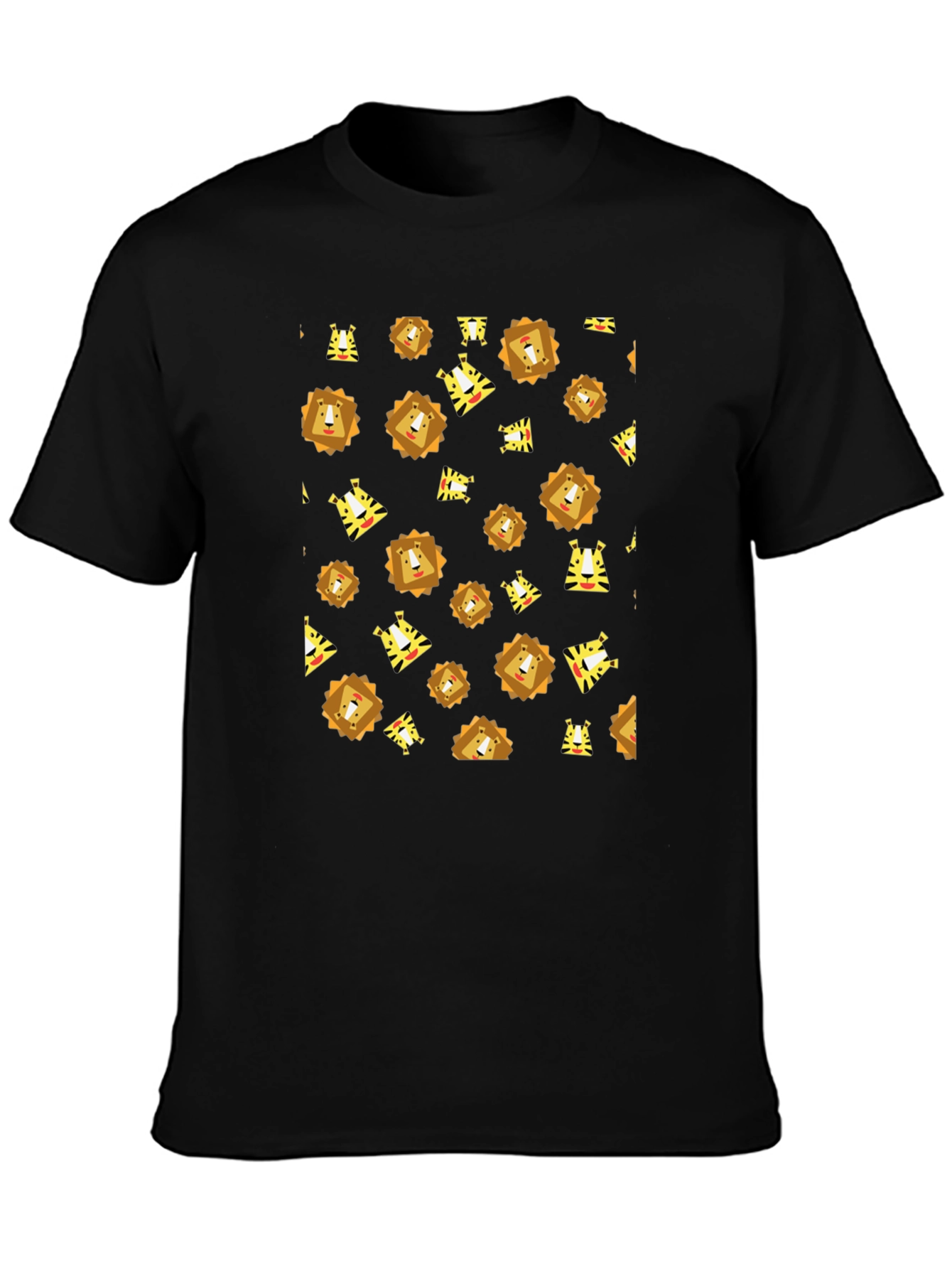 Mens Black Lion Graphic Print Tee