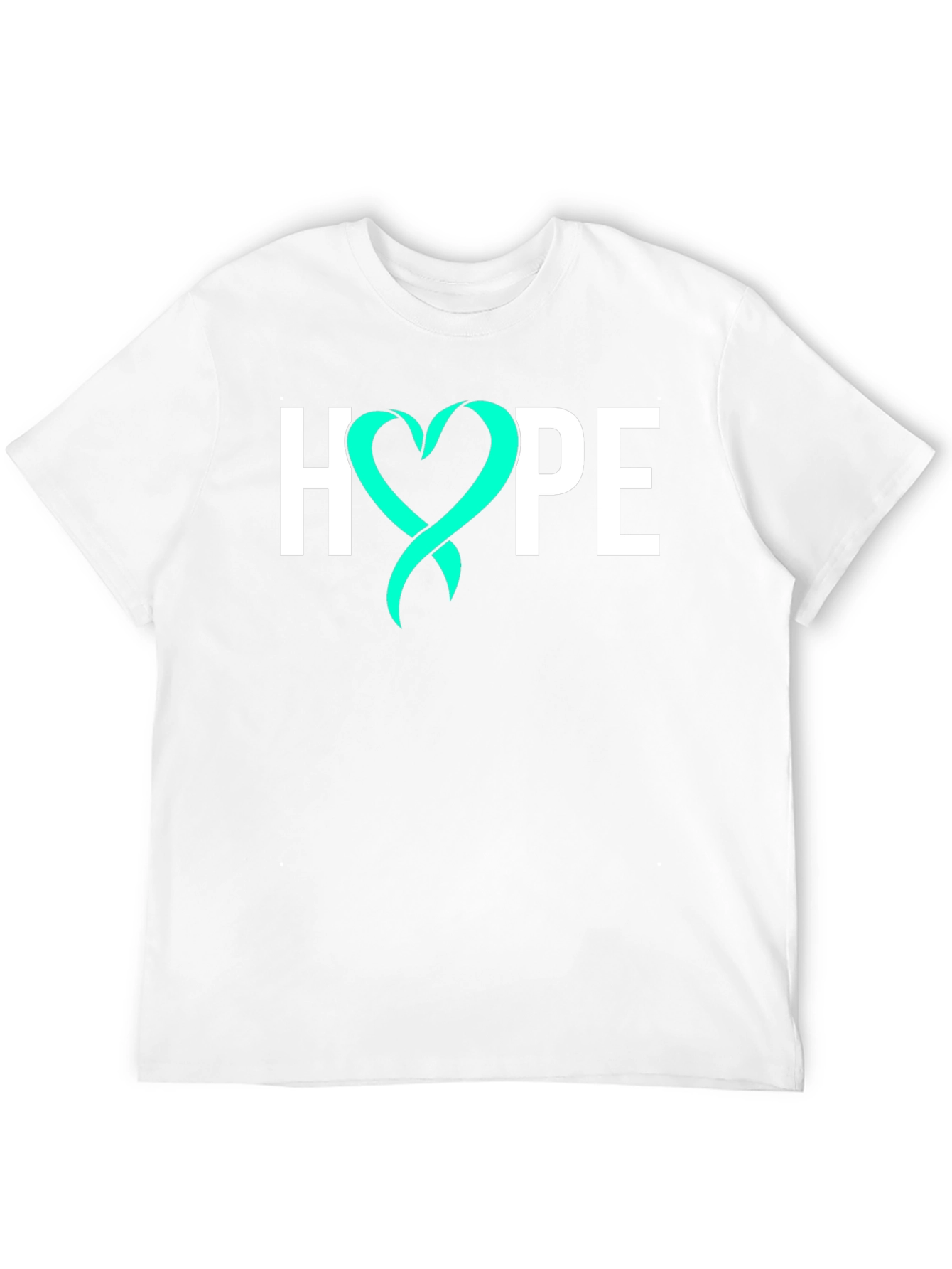 Hope Ribbon Graphic Tee - Teal Heart Design