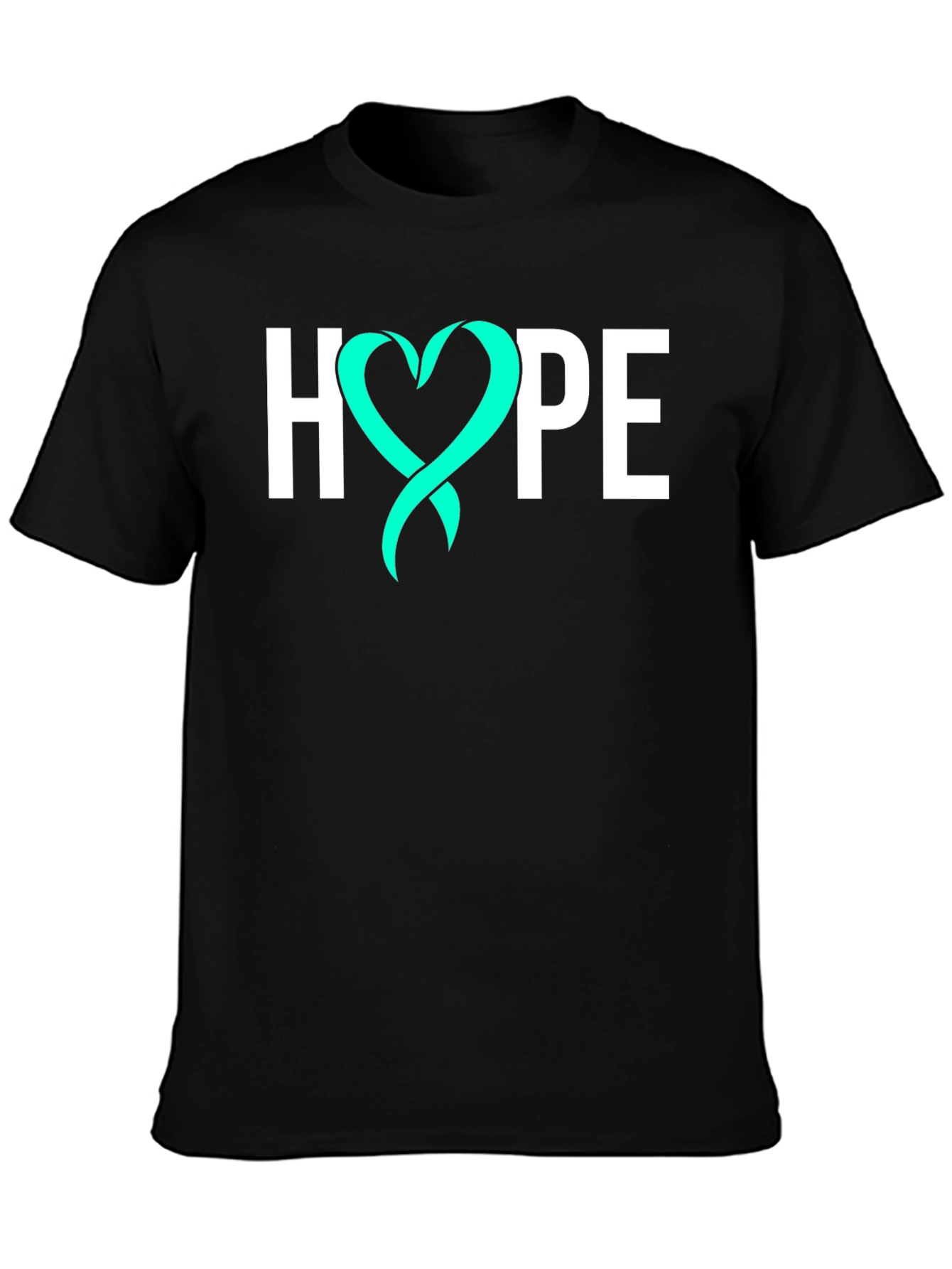 Hope Ribbon Graphic Tee - Teal Heart Design
