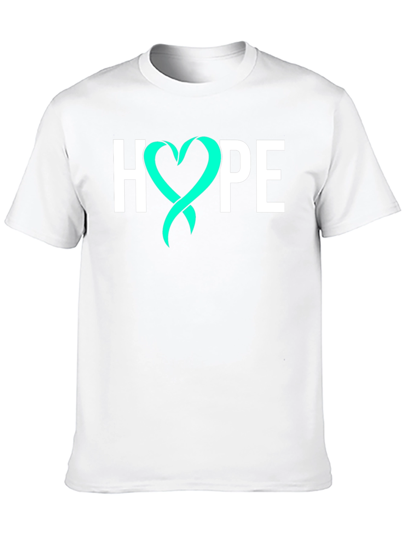 Hope Ribbon Graphic Tee - Teal Heart Design