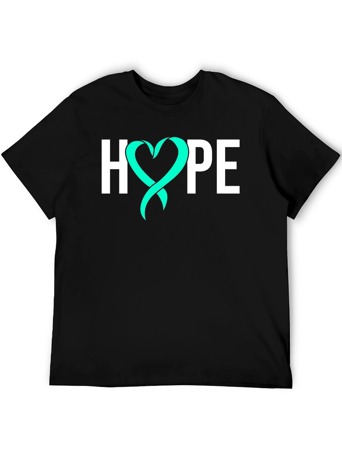 Hope Ribbon Graphic Tee - Teal Heart Design