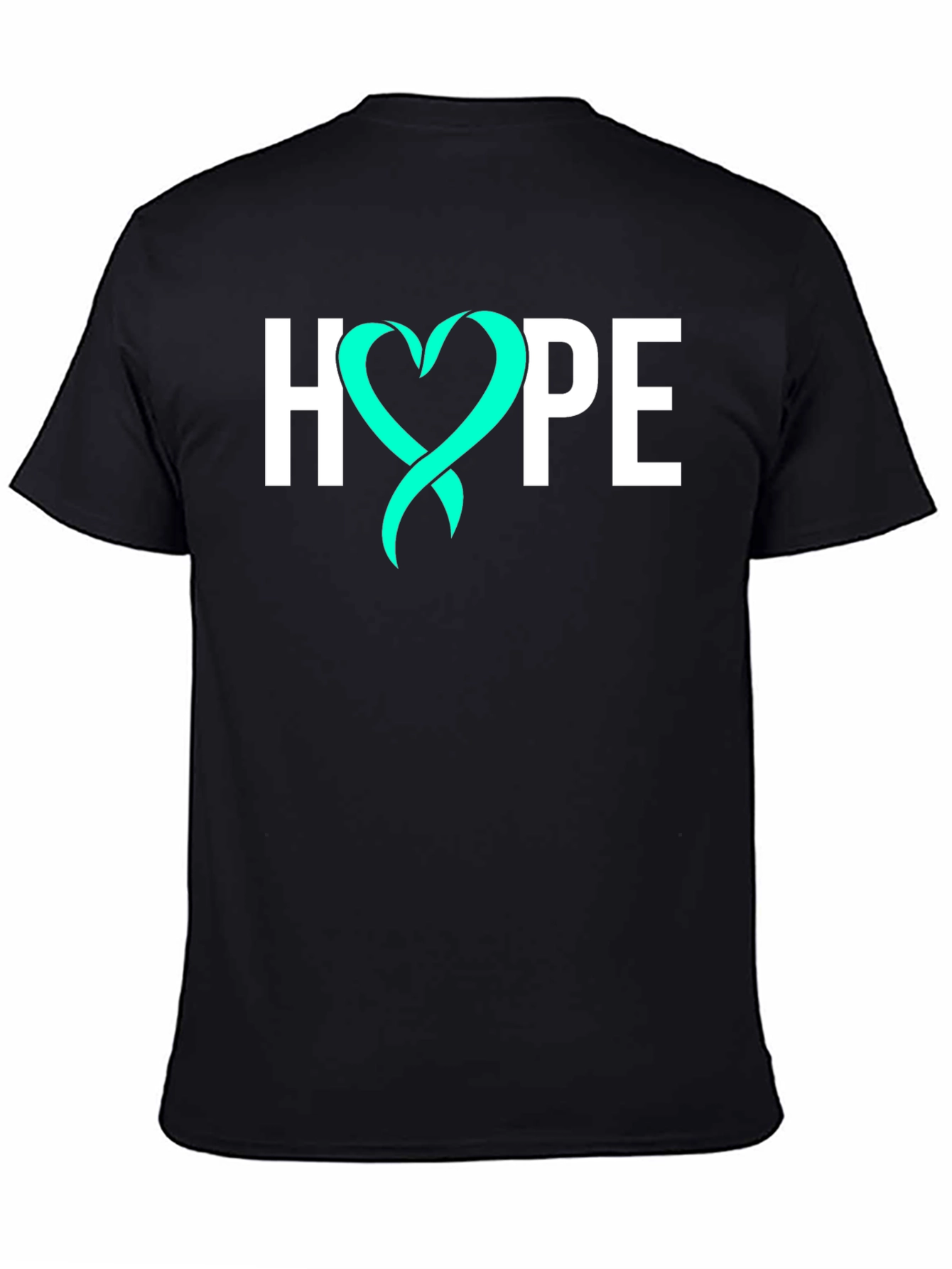 Hope Ribbon Graphic Tee - Teal Heart Design