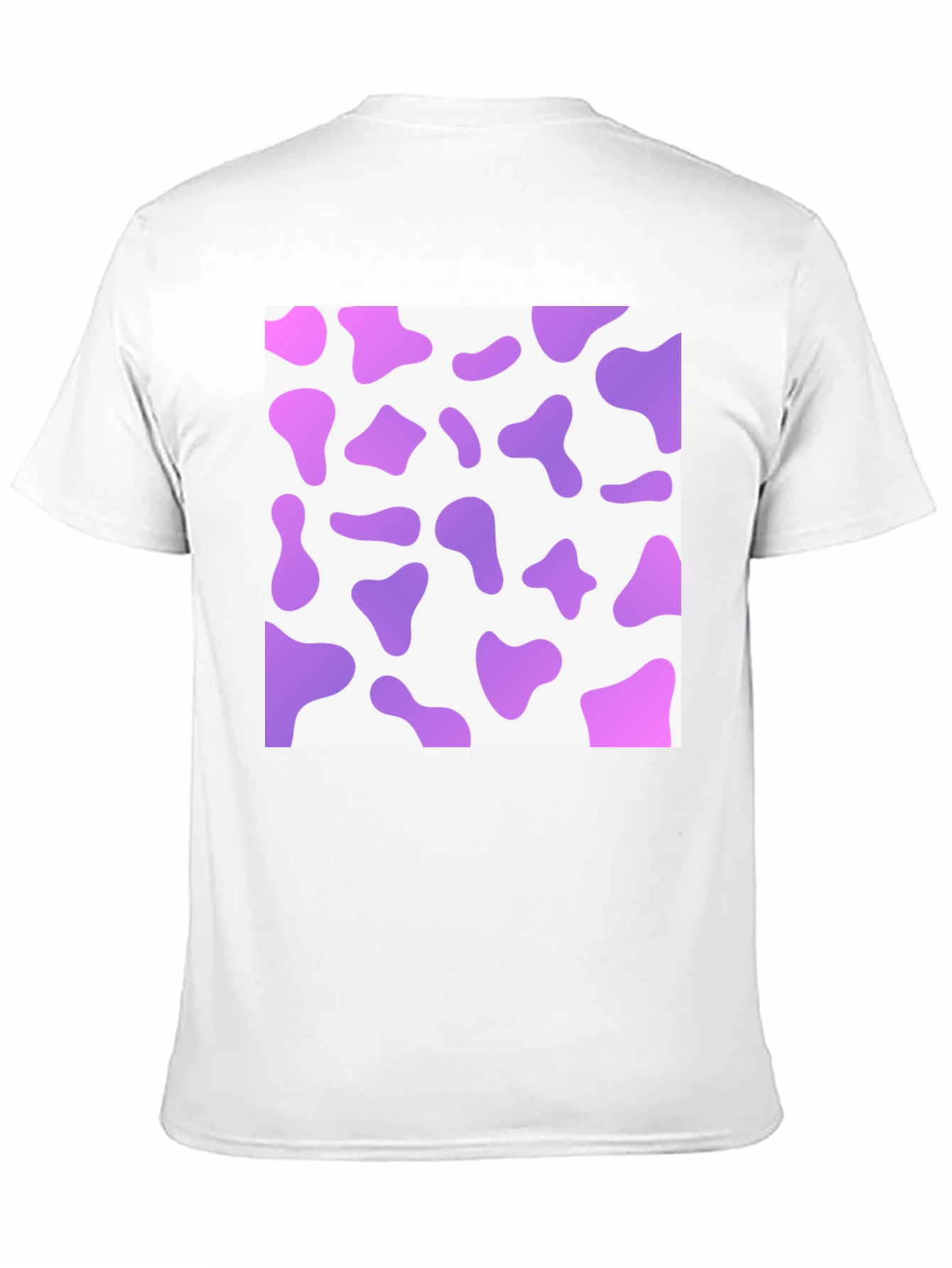 Purple Cow Print Mens Black T-Shirt